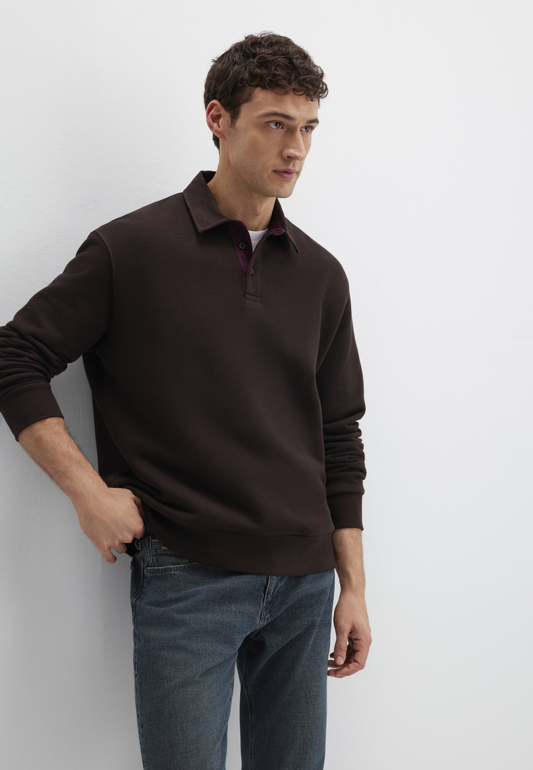 Mavi Polokragenpullover "HALF BUTTONED SWEATSHIRT" Premium Polo-Sweatshirt günstig online kaufen