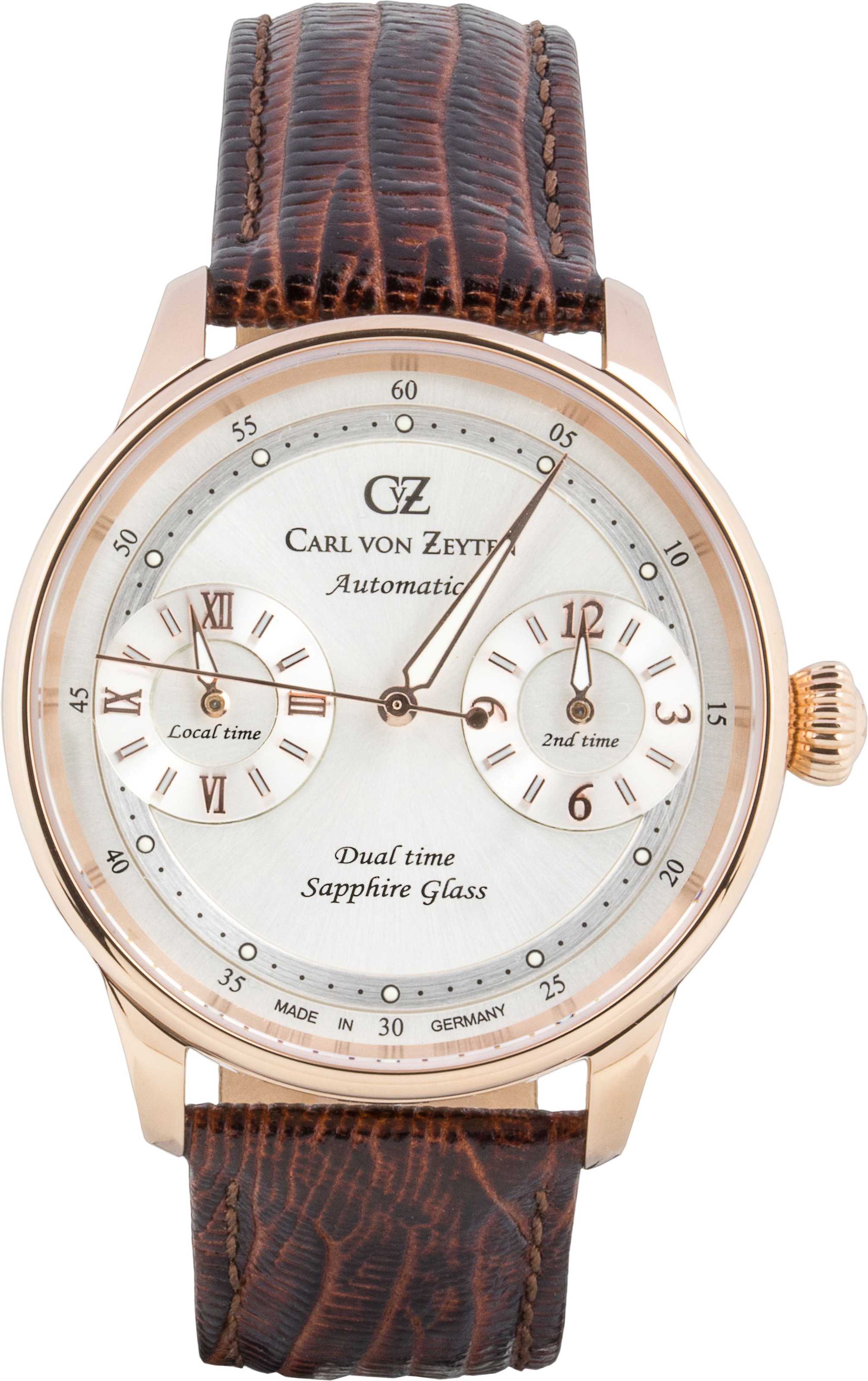 Carl von Zeyten Automatikuhr »Schönmünzach«, Armbanduhr, mechanische Uhr, Herrenuhr, Made in Germany, Dualzeit