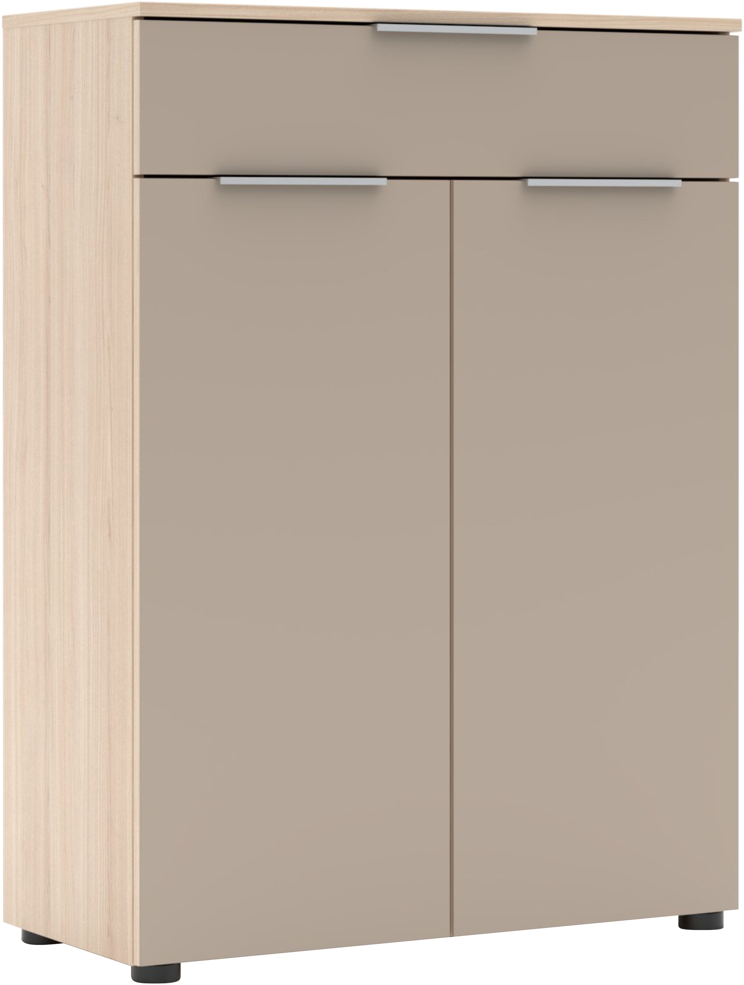 Aktenschrank INNOSTYLE, B:80cm H:110cm T:38cmcashmere, riva eiche, ABS-Kunststoff, Glas, Holzwerkstoff, Metall, Büro, Schränke, "Büroschrank