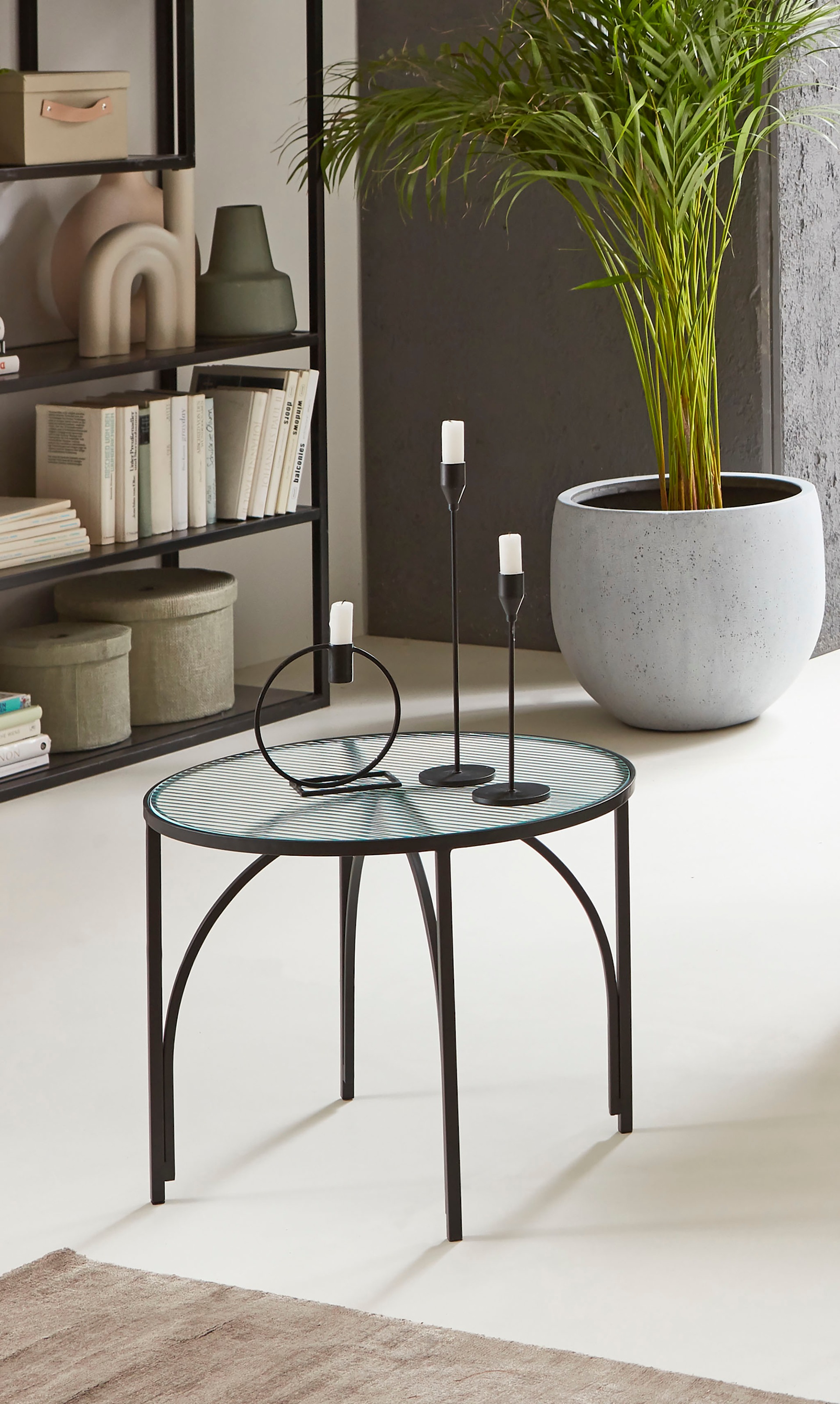 HAKU Beistelltisch »Sofatisch, Wohnzimmertisch« 1 Stk. tlg. rund - aus Metall Schwarz - Ø/H 50/40 cm