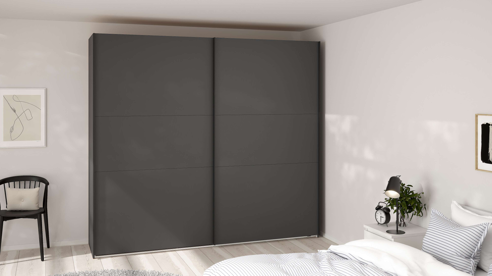Home affaire Schwebetürenschrank "COMO mit 2 Schwebetüren, moderner und eleganter Kleiderschrank" Viel Stauraum, mit Safe-Slide-Funktion, Made in Denmark