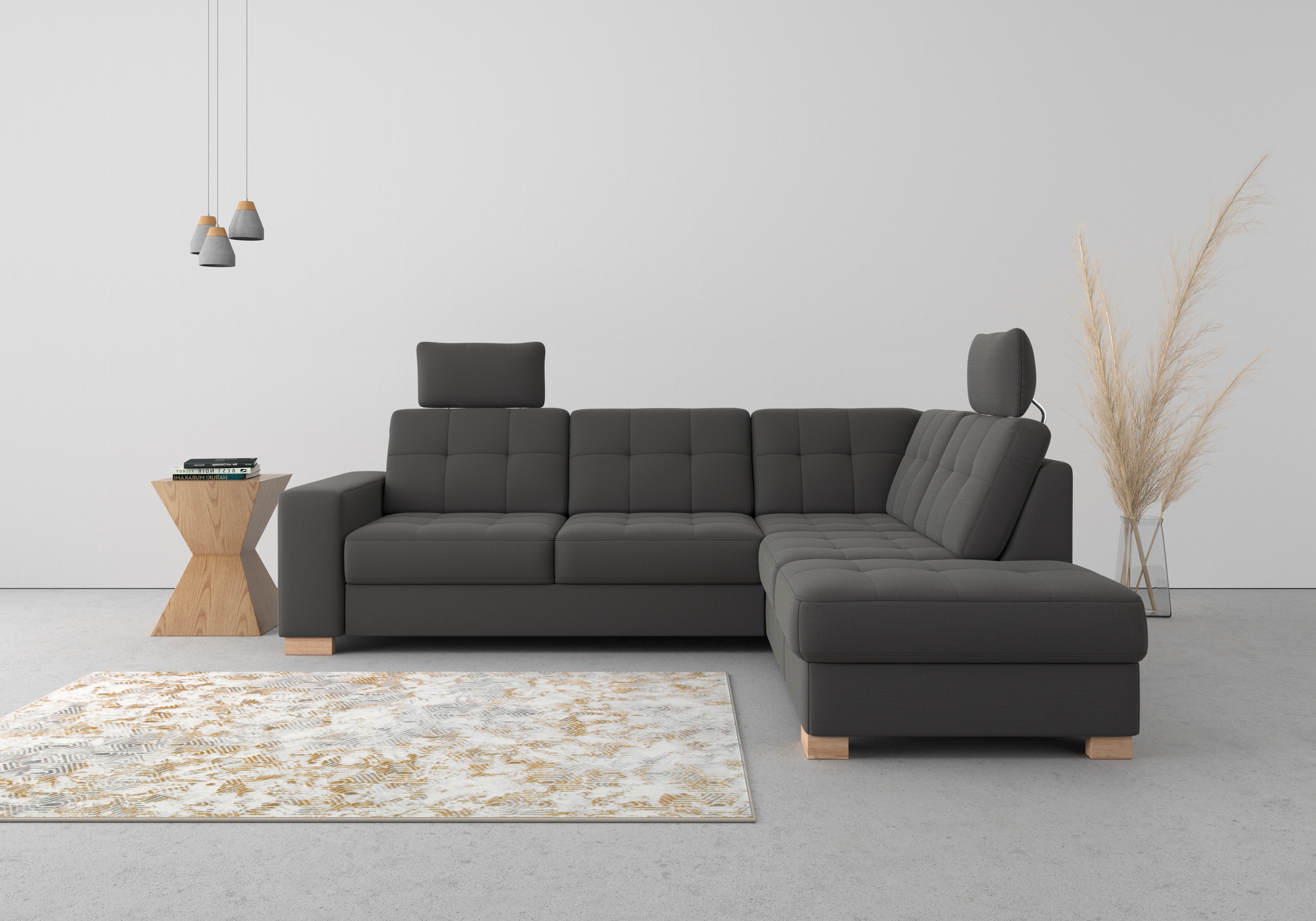 sit&more Ecksofa "Quincy L-Form" wahlweise mit Schlaffunktion und Bettkasten
