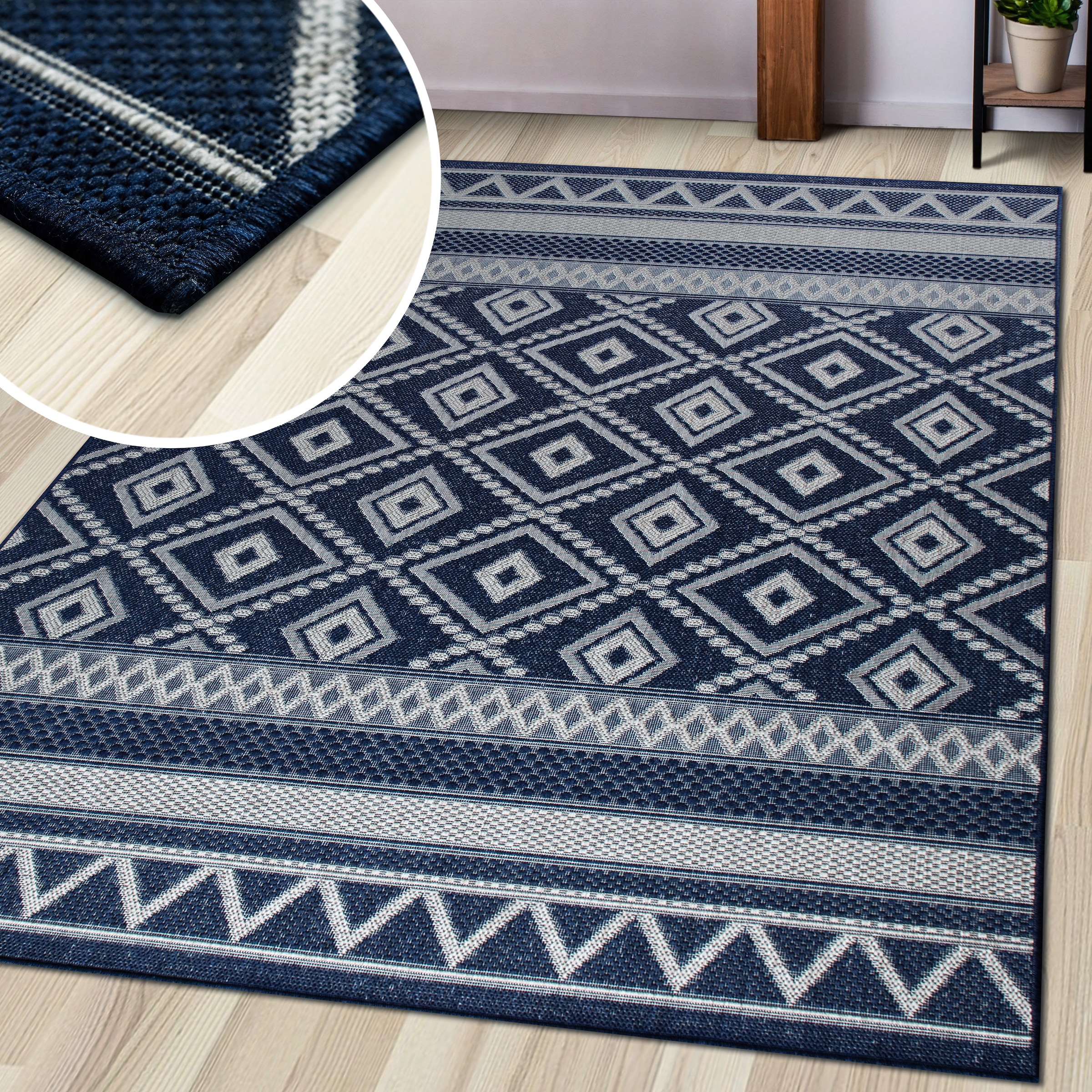 my home Teppich »Toronto auch als Läufer erhältlich«, rechteckig, 3 mm Höhe, In- und Outdoor geeignet, Sisal-Optik, Wetterfest & UV-beständig, Boho