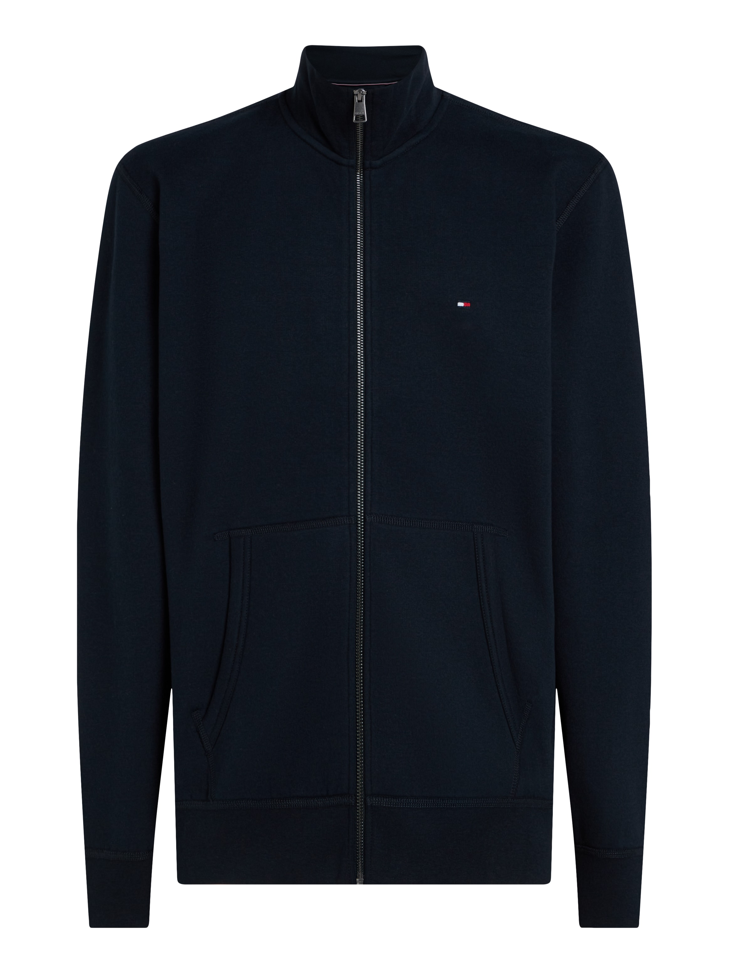 Tommy Hilfiger Sweatjacke »ESSENTIAL FLEECE ZT STAND COLLAR«, mit Logostickerei