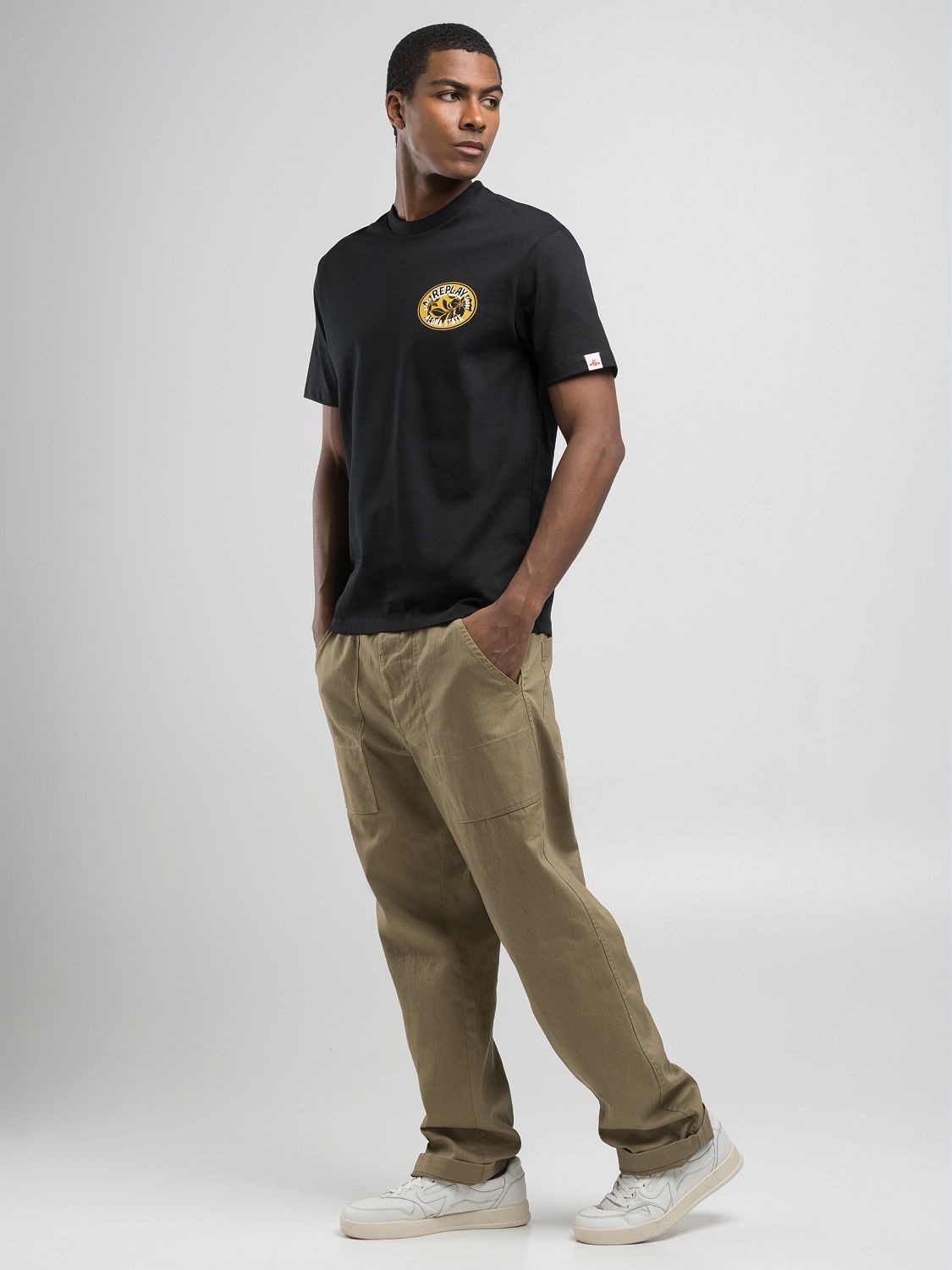 Replay T-Shirt, mit Backprint