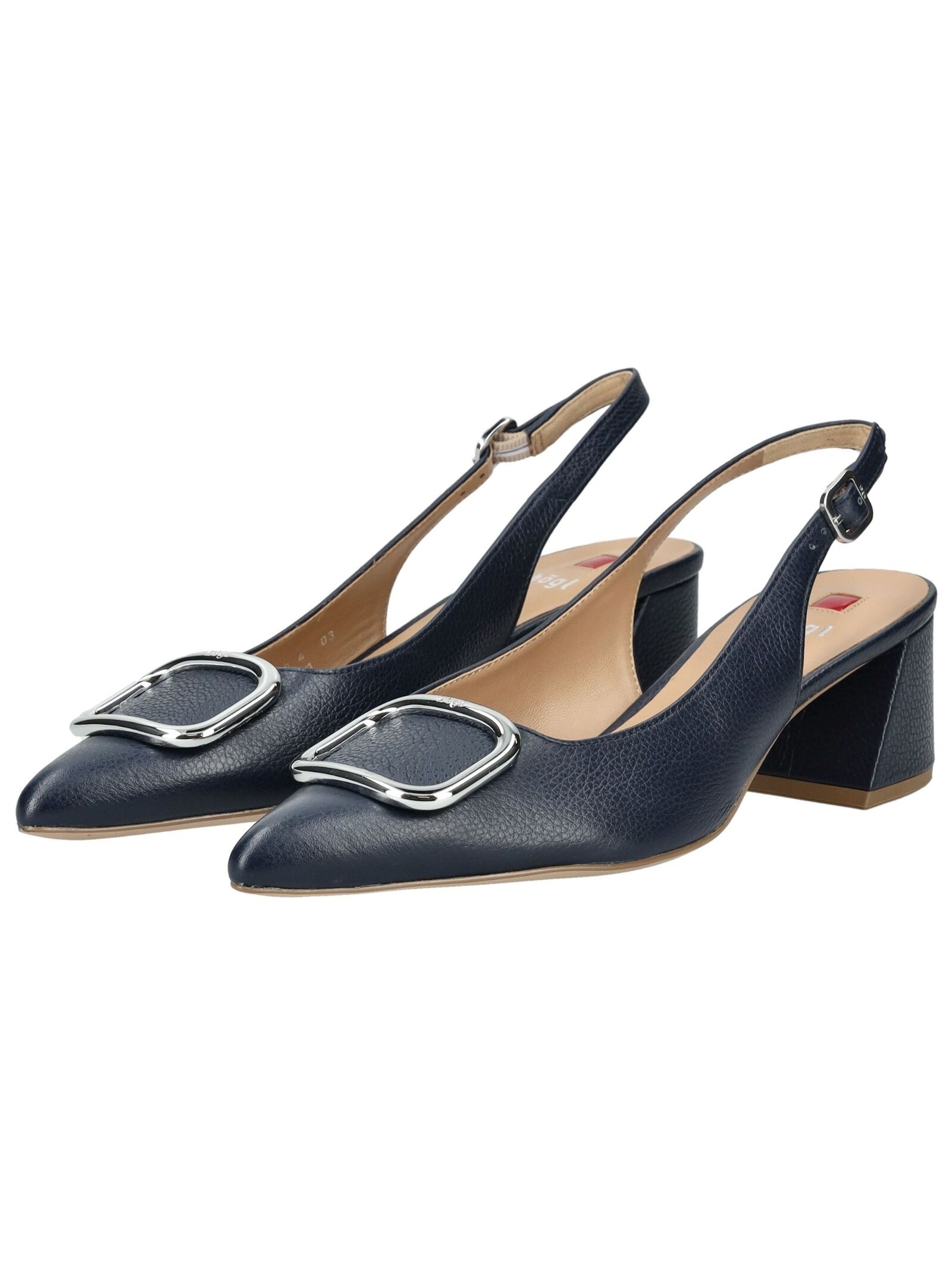 Slingpumps HÖGL "Högl Pumps Leder", Damen, Gr. 41,5, dunkelblau, Leder, Schuhe Slingpumps 3