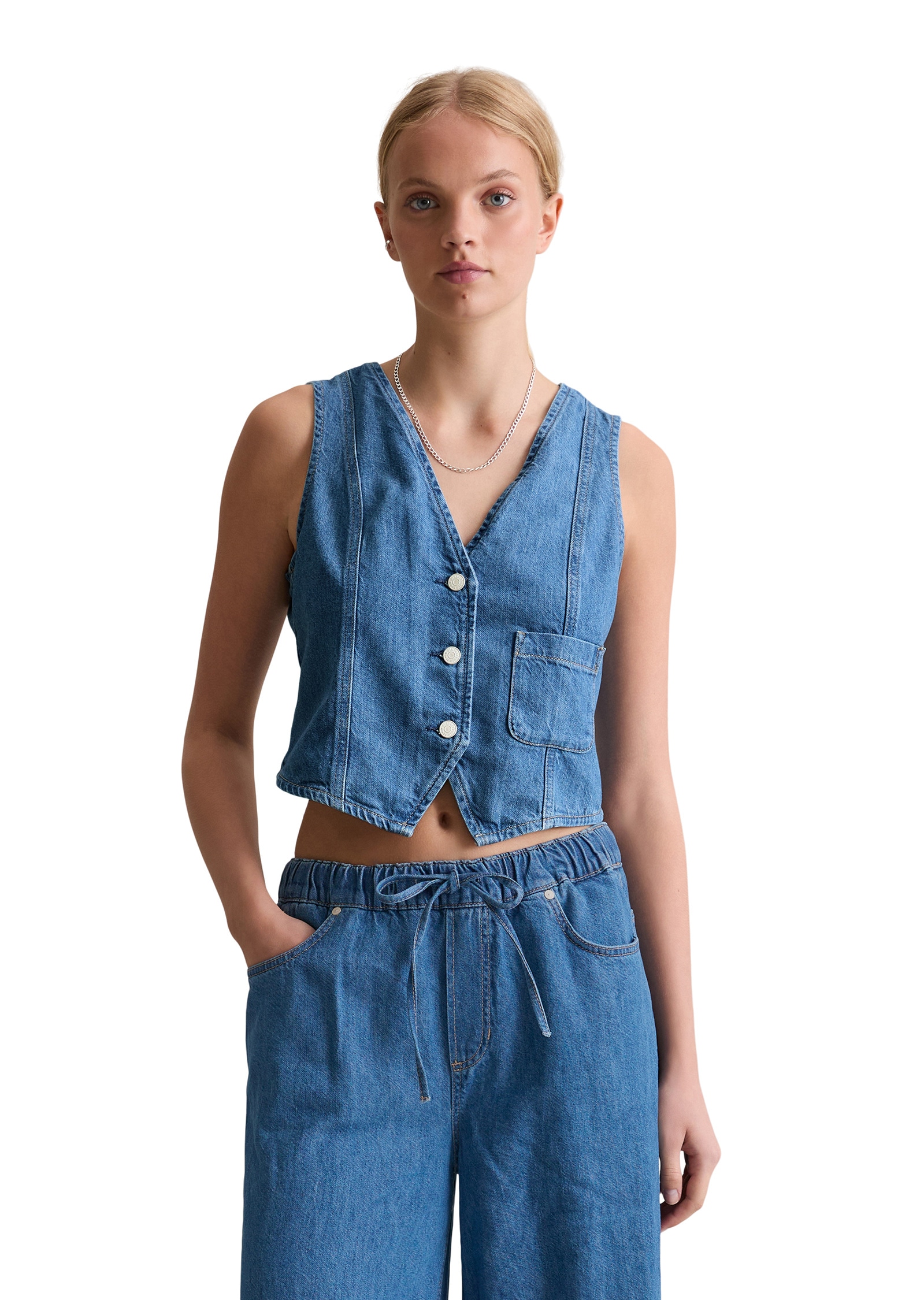 Marc OPolo DENIM Jeansweste "mit recyeltem Leinen-Garn" günstig online kaufen