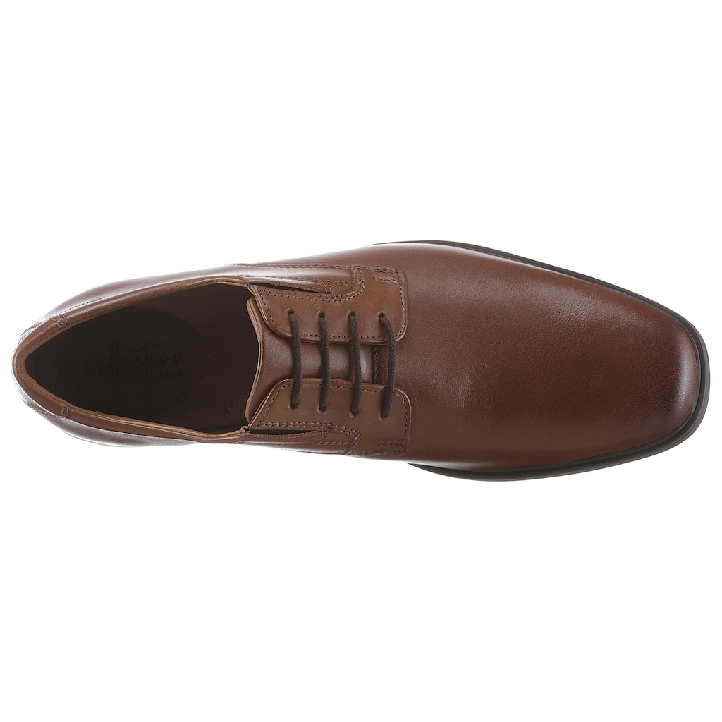 Herrenmode Businessmode Clarks Schnürschuh »Tilden_Plain«, mit komfortablem Fußbett braun