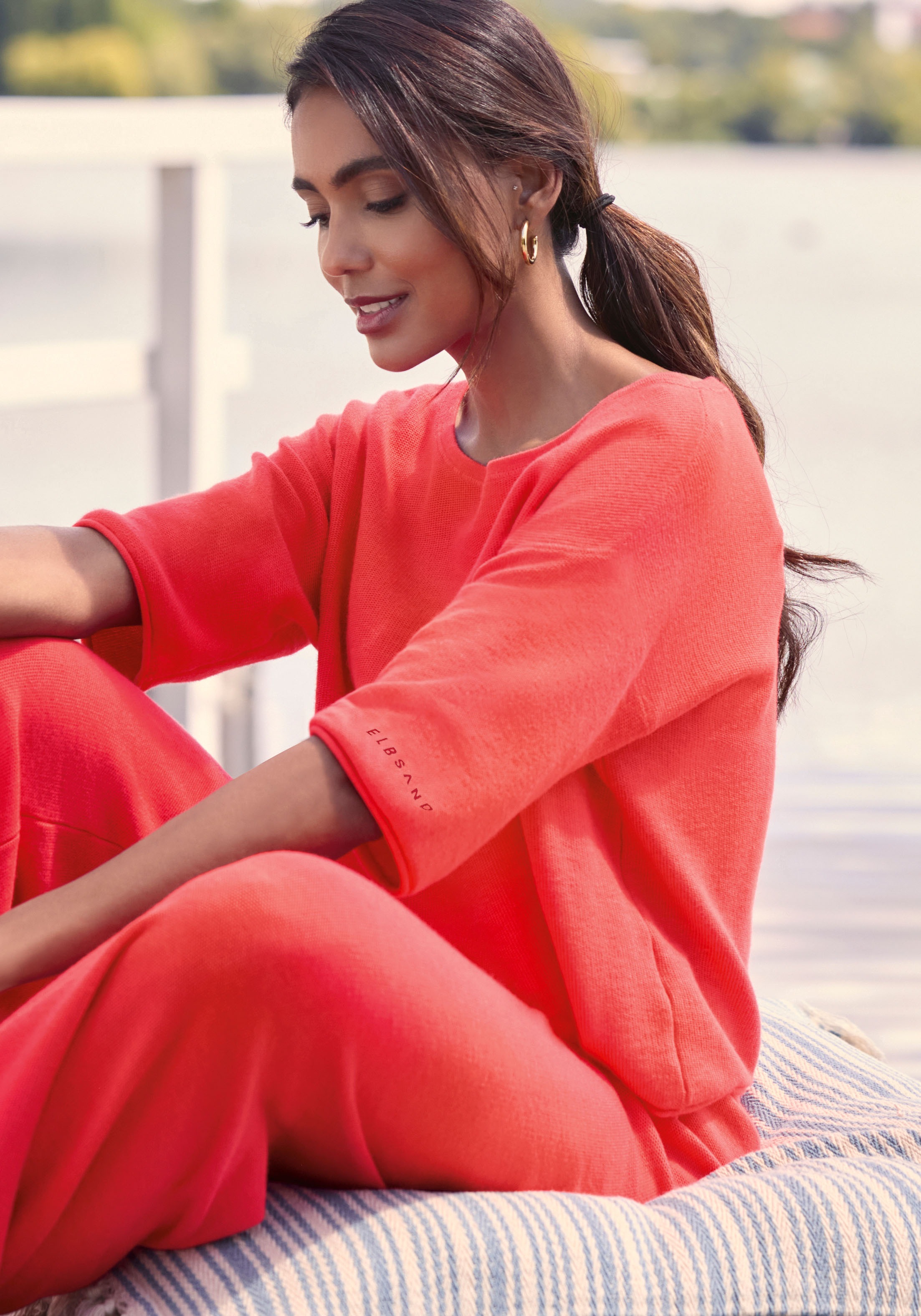 Elbsand 3/4-Arm-Shirt mit U-Boot Ausschnitt, Loungewear