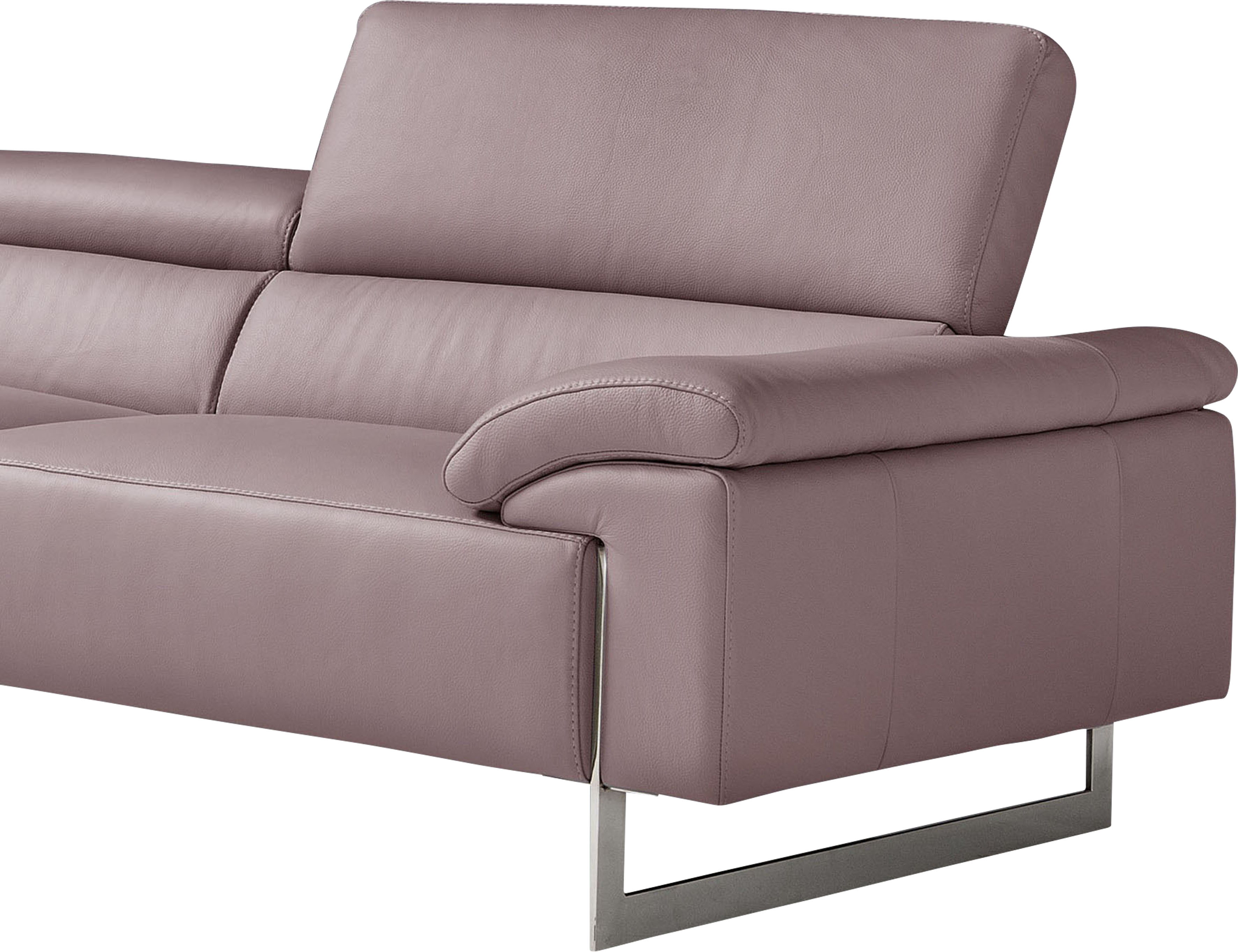 Thumbnail - Egoitaliano Ecksofa "Malika, elegant und bequem, Designsofa, L-Form", mit Ottomane, inkl. Kopfteilverstellung und chromf...