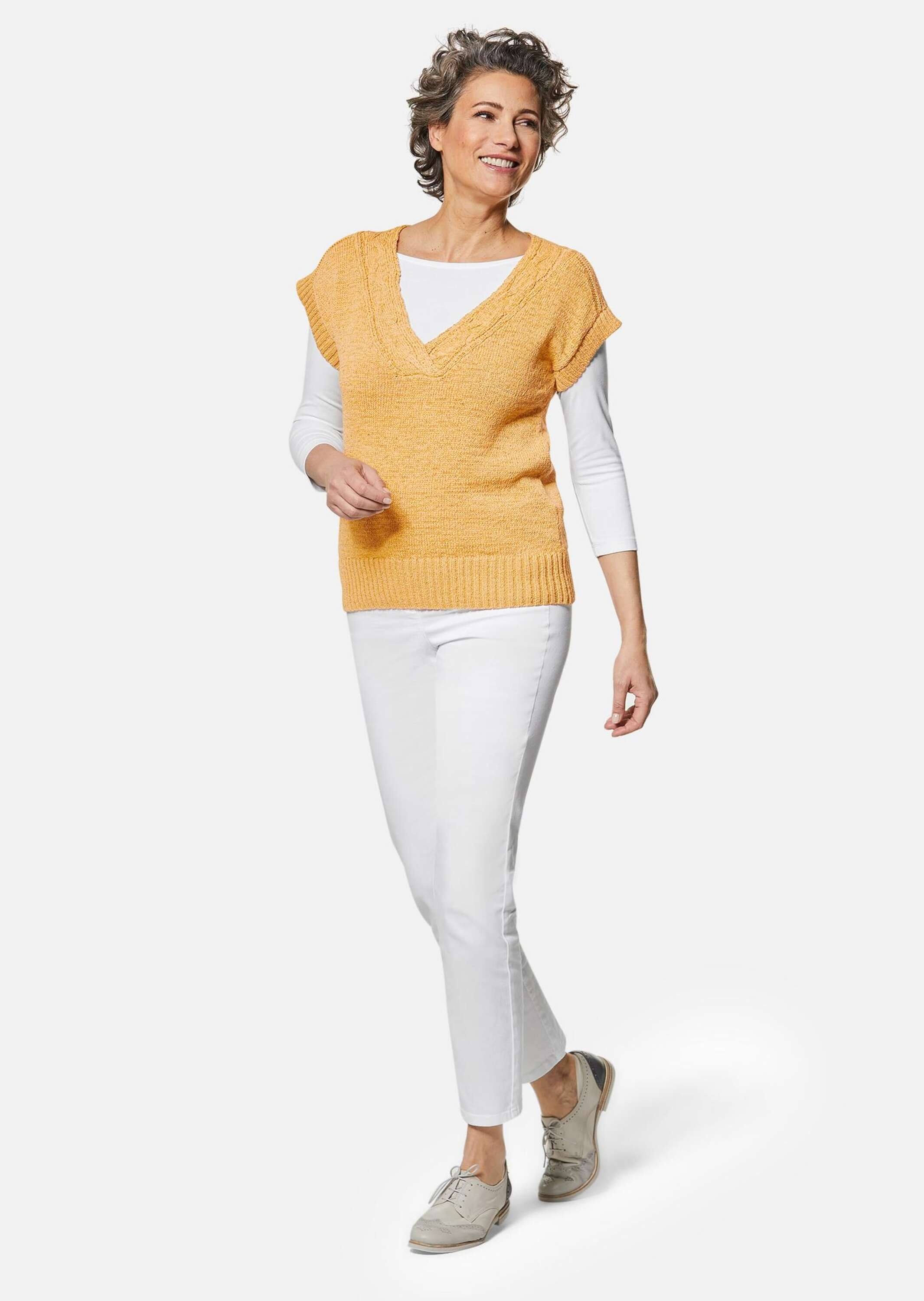 GOLDNER Rundhalspullover "Kurzgröße Trageangenehmer Pullunder" Modischer Au günstig online kaufen