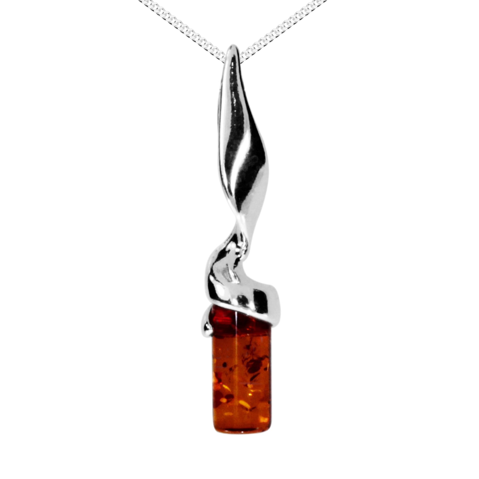 Kette mit Anhänger OSTSEE-SCHMUCK "- Ella - Silber 925/000 - Bernstein" Gr. 45, silber (silber 925, silberfarben, weiß), Schmuck_Sets, Damen, 45, Silber 925 (Sterlingsilber)