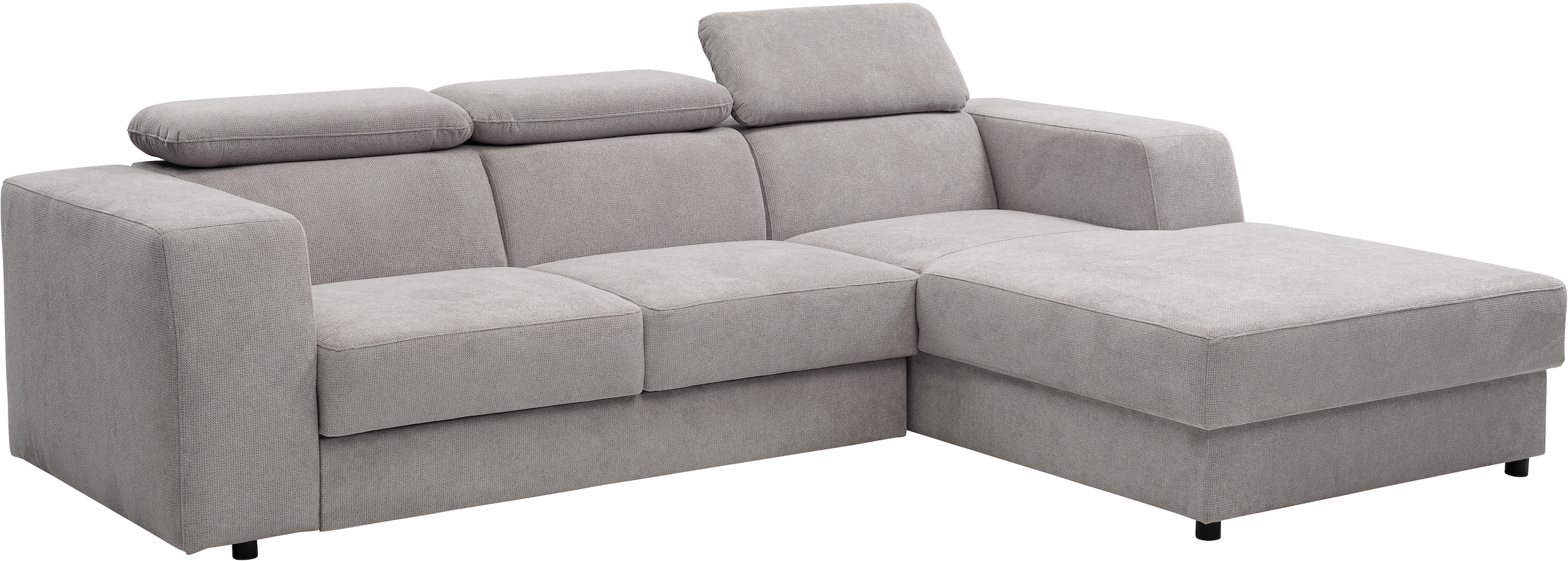 WERK2 Ecksofa »Cherry, modernes Sofa mit Komfortfunktionen, Breite 270cm, L-Form,«, bequem, mit verstellbaren Kopfteilen, Schlaffunktion und Bettkasten