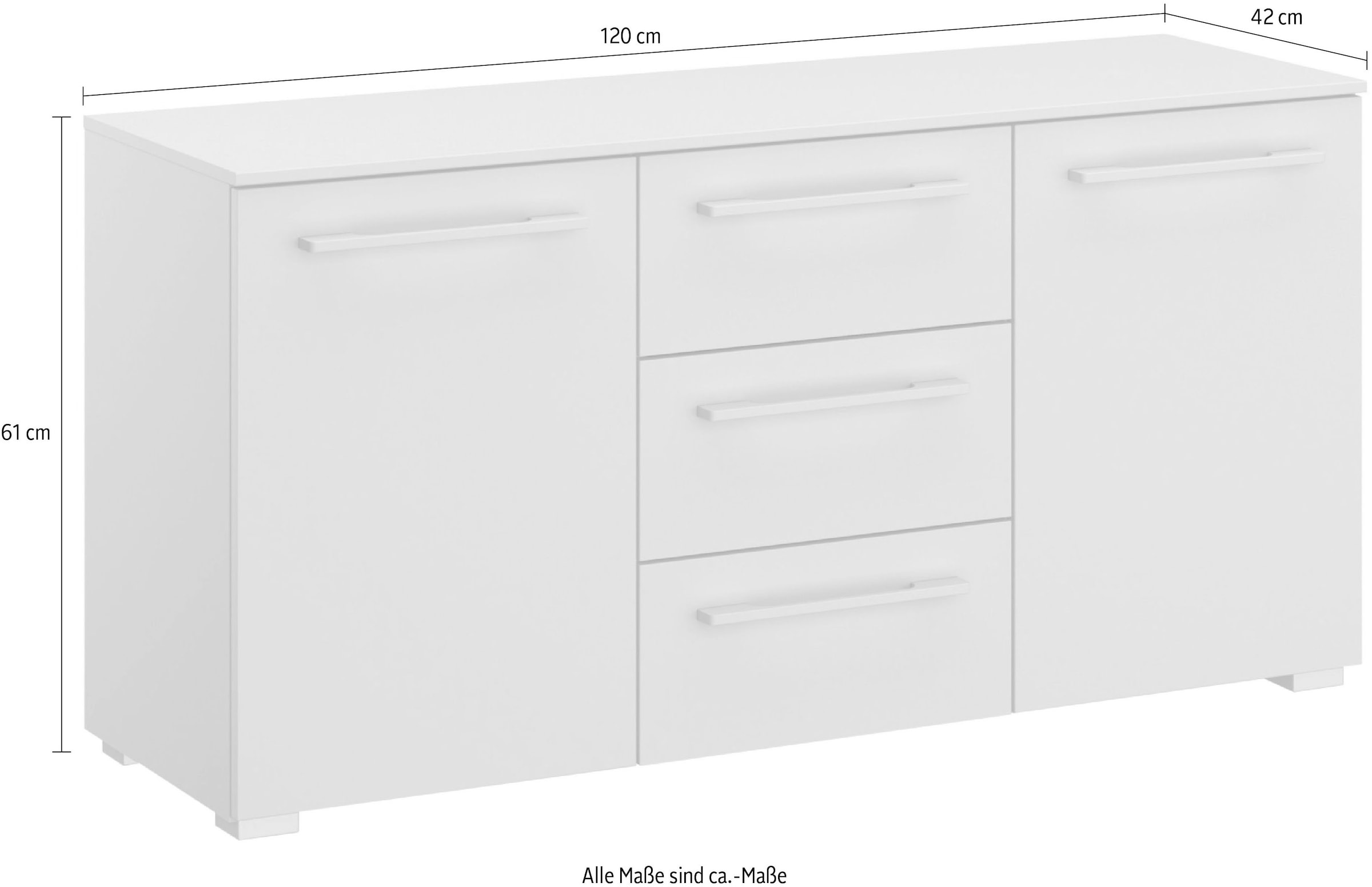 rauch Kombikommode »Kommode Sideboard Wäscheschrank Schrank SKAT PURE« inkl. SOFT-CLOSE-FUNKTION,  mit 1 Tür und 4 Schubladen in puristischem Design MADE IN GERMANY