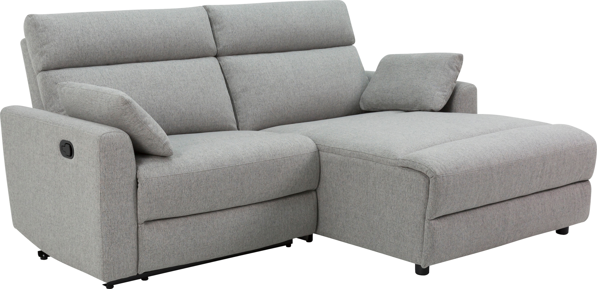 INOSIGN Ecksofa »JENNA, L-Form, 209cm, manuelle u. elektrische Funktion, mit USB A/C,«, Liegefunktion 105°-150°, Federkern, Struktur fein