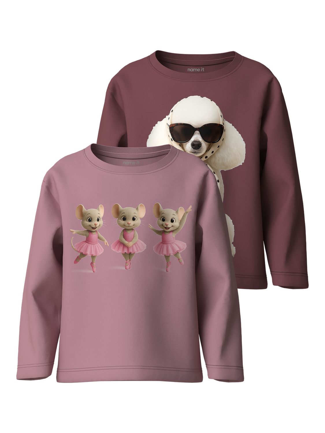 Name It Langarmshirt "NMFVOTEA 2P LS NREG TOP" Packung, 2 Baumwolle, regular fit