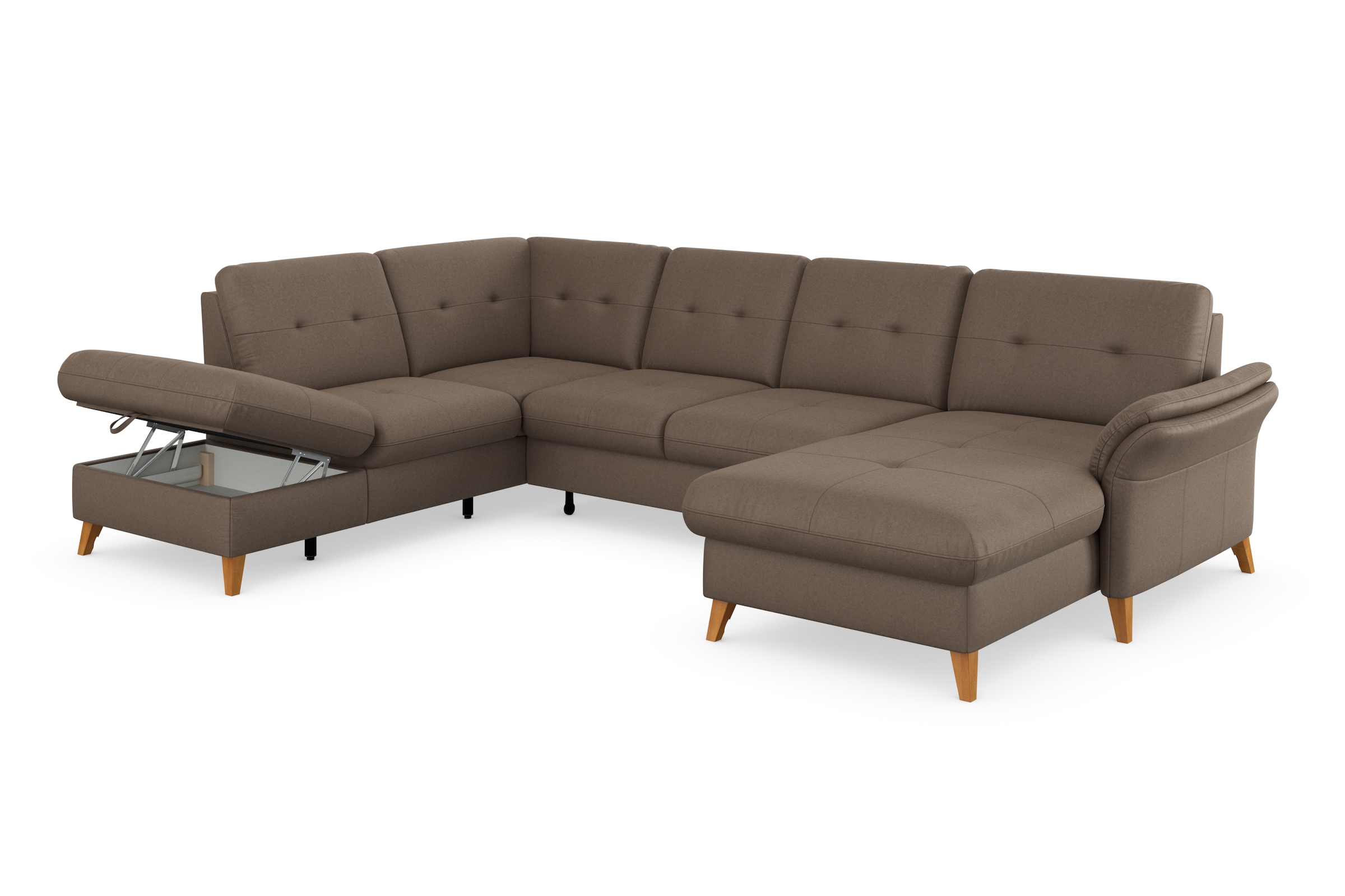 sit&more Wohnlandschaft »Göteborg«, inkl. Sitztiefenverstellung, wahlweise mit Bettfunktion & Bettkasten