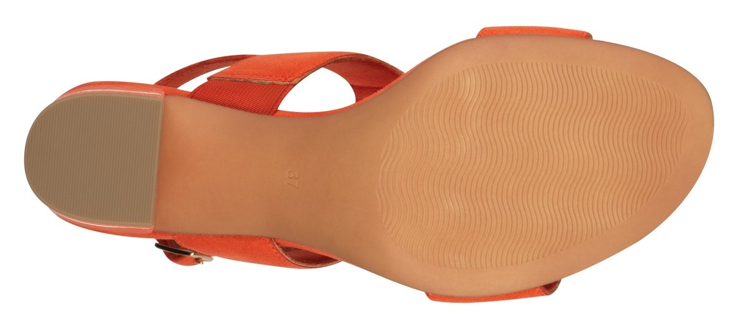 MARCO TOZZI Sandalette, Blockabsatz, Sommerschuh, Sandale mit kontrastfarbenen Details