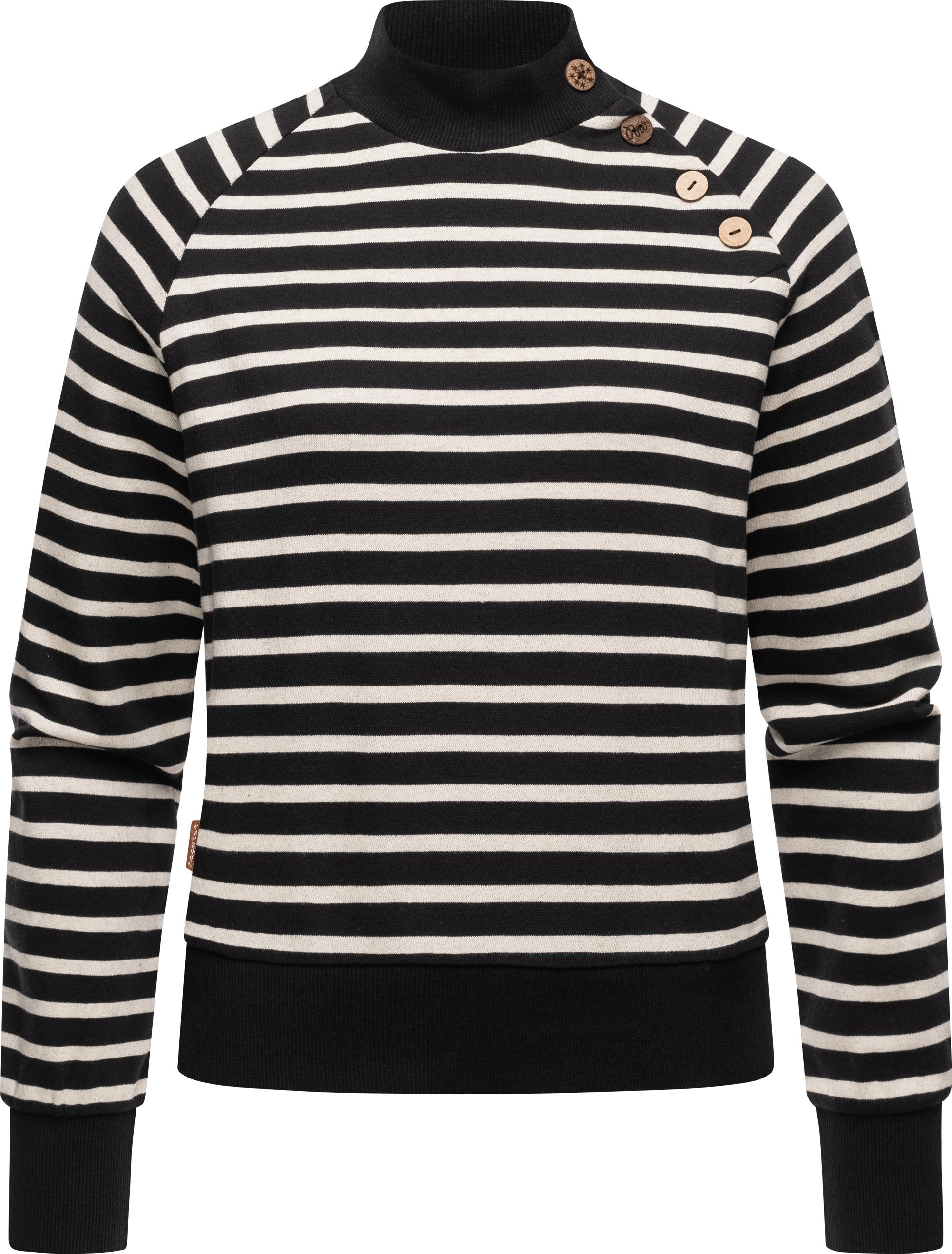 Ragwear Sweatshirt »Majjorka«, Stylisches Damen Langarmshirt mit Rippbündchen und Zierknöpfen