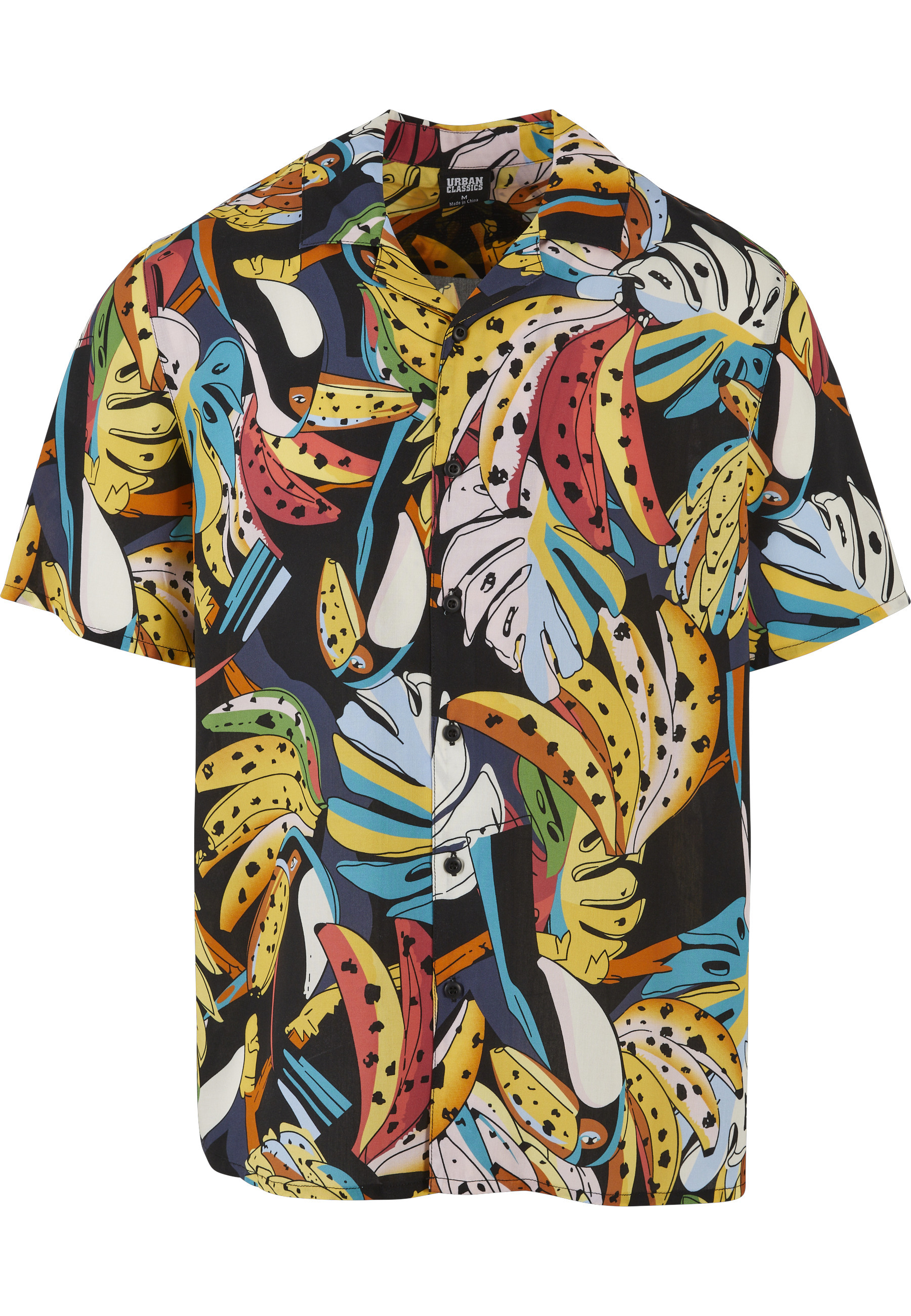URBAN CLASSICS Kurzarmhemd "Urban Classics Herren Viscose AOP Resort Shirt" 1 Stk.