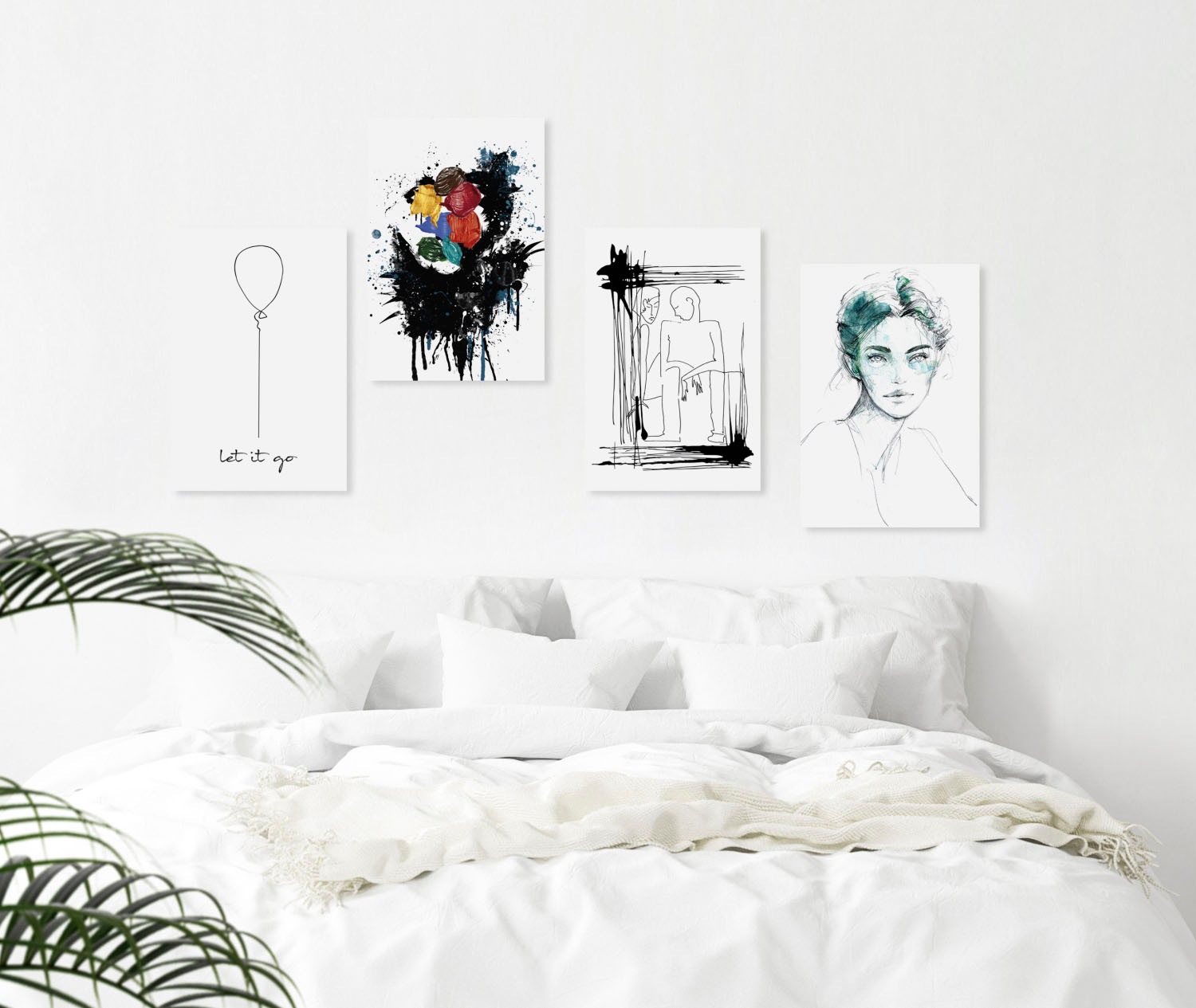 queence Acrylglasbild "Mann und Frau" Frau  Kunst  Mann  Schwarz-Weiß Fine günstig online kaufen