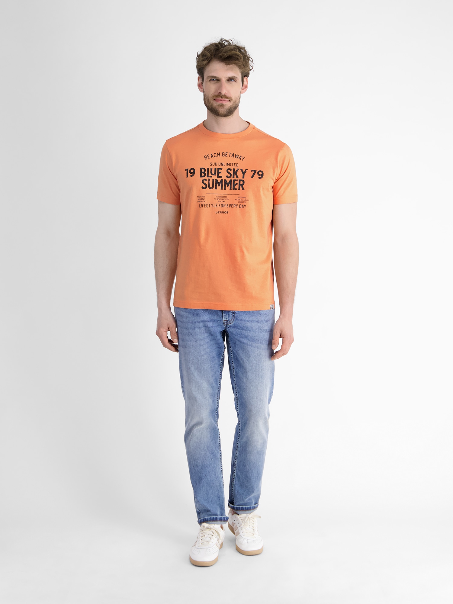 LERROS T-Shirt »LERROS Herren T-Shirt mit Brustprint«