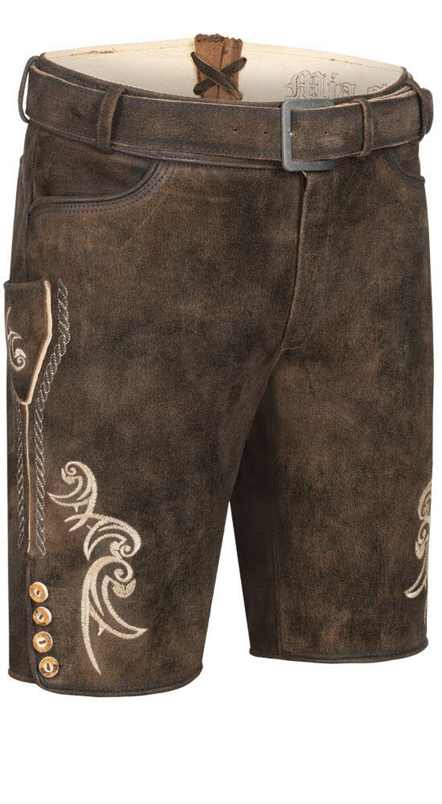 Nübler Trachtenlederhose "Lederhosen kurz Latz Hudson" günstig online kaufen