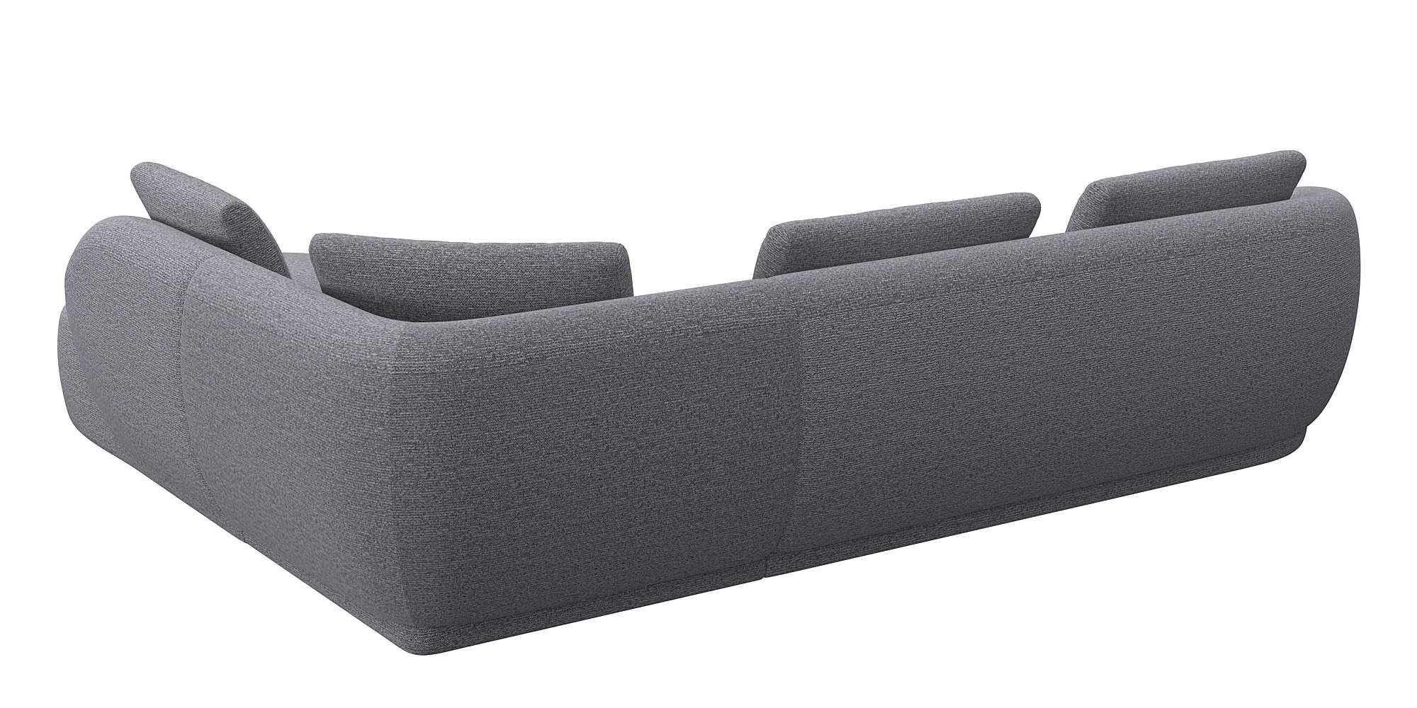FLEXLUX Ecksofa »Torino, rund, L-Form, Sofa-Ecke mit Ottomane«, Modernes, organisches Sofa-Design, Kaltschaum, Wellenunterfederung