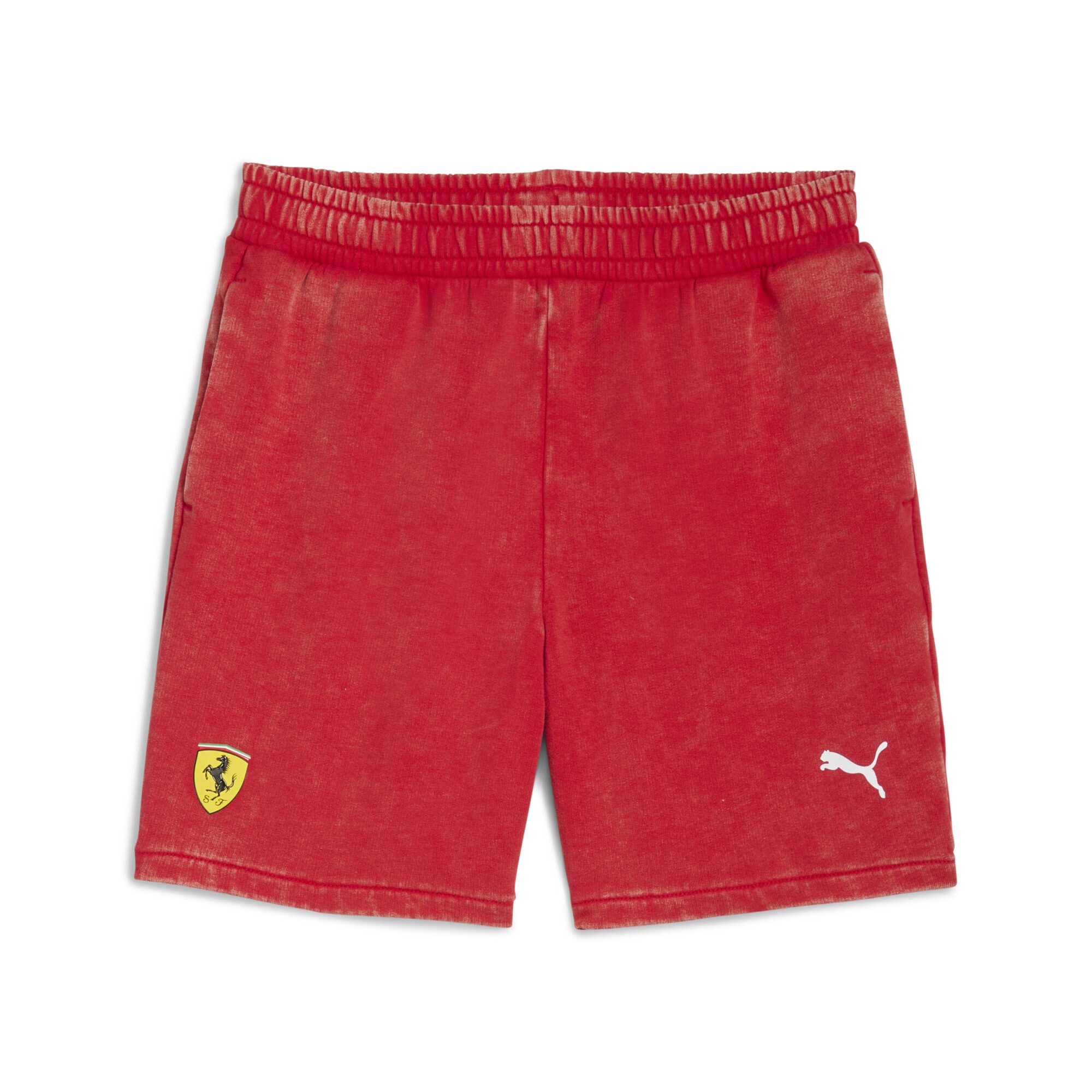 Sporthose PUMA "Scuderia Ferrari Sportswear Sweat-Shorts Jugendliche", Mädchen, Gr. 128, Normalgrößen, rot (rosso corsa rot), Obermaterial: 100% Baumwolle; Tasche – Oben: 100% Baumwolle, unifarben, regular fit, Hosen Sporthose