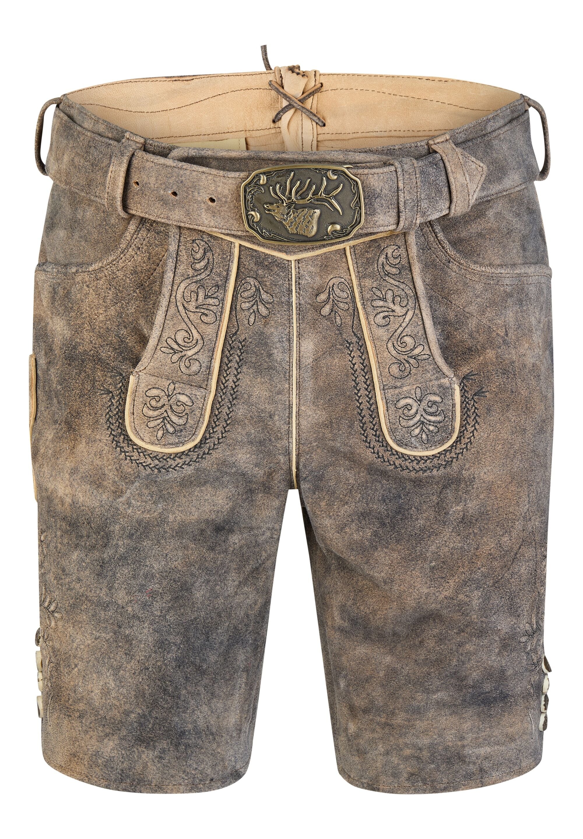 Spieth & Wensky Lederhose "Heribert" 45 cm, Knöpfe am Beinabschluss