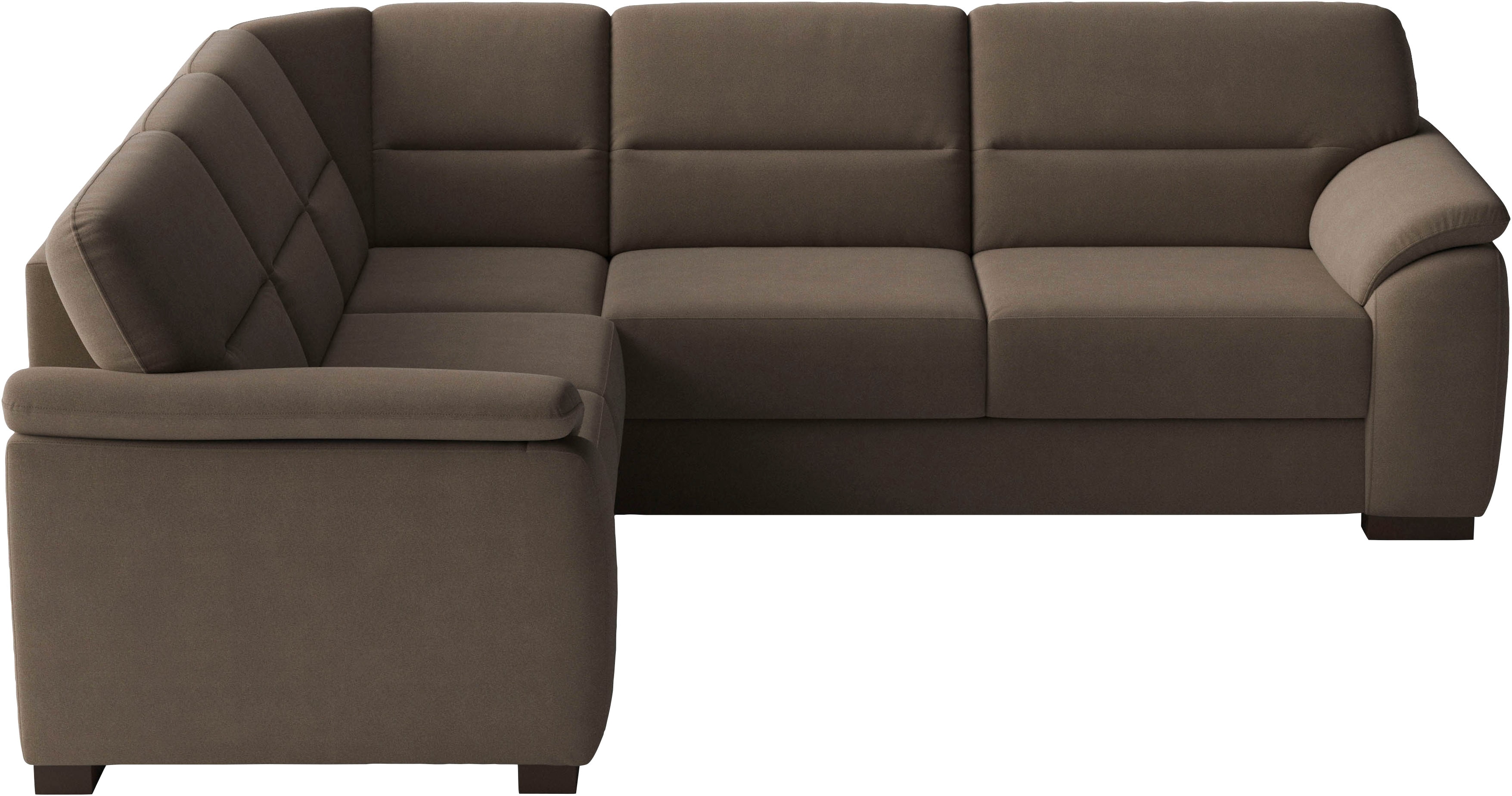 sit&more Ecksofa "Montego L-Form, B: 256 cm, große Stoffauswahl, Komfortsitzhöhe 46 cm" optional Schlaffunktion und Schubkasten mit Stauraum