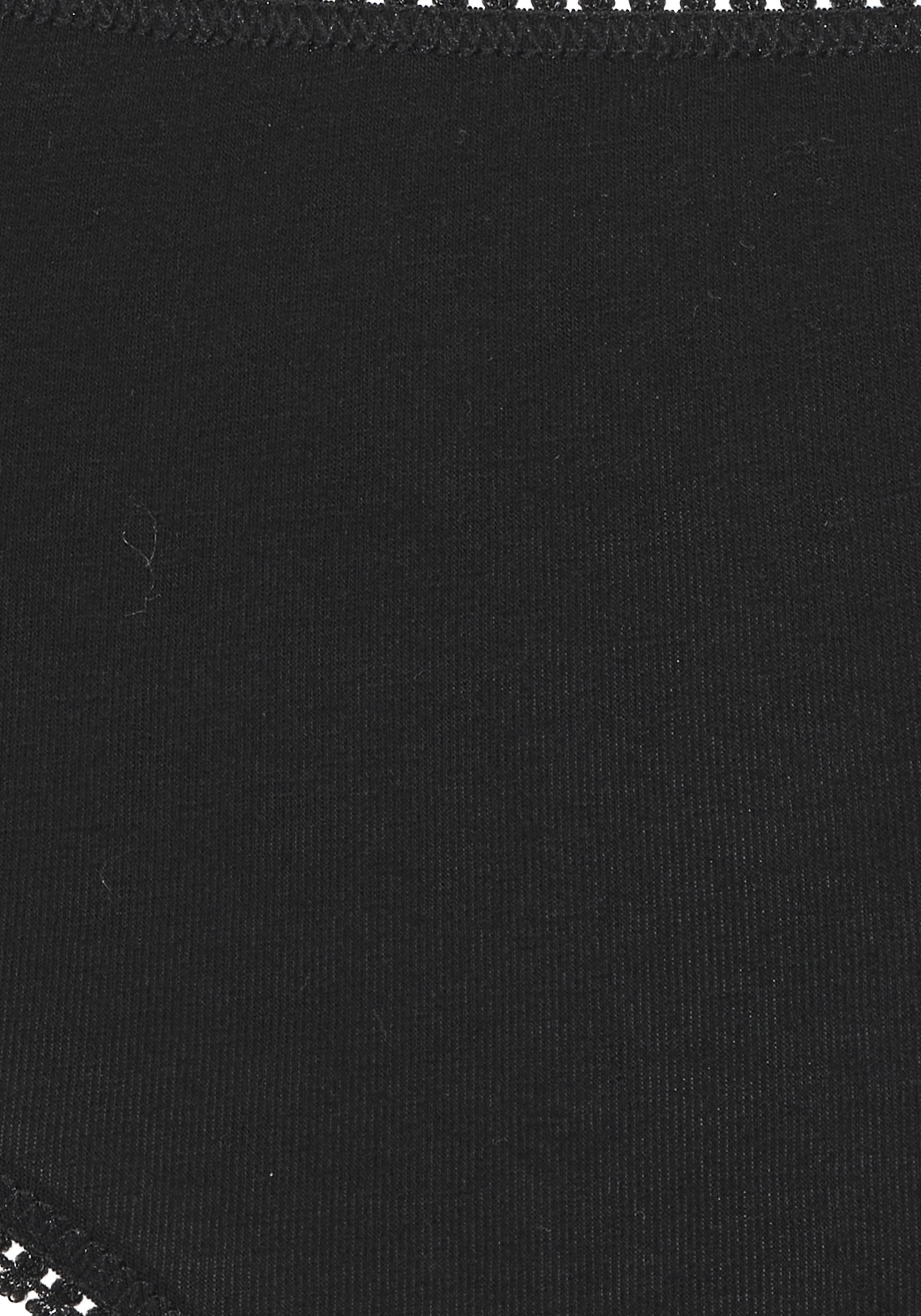 LASCANA Taillenslip 3er Pack,  Beinabschluss mit feiner Spitze, unifarbene Optik