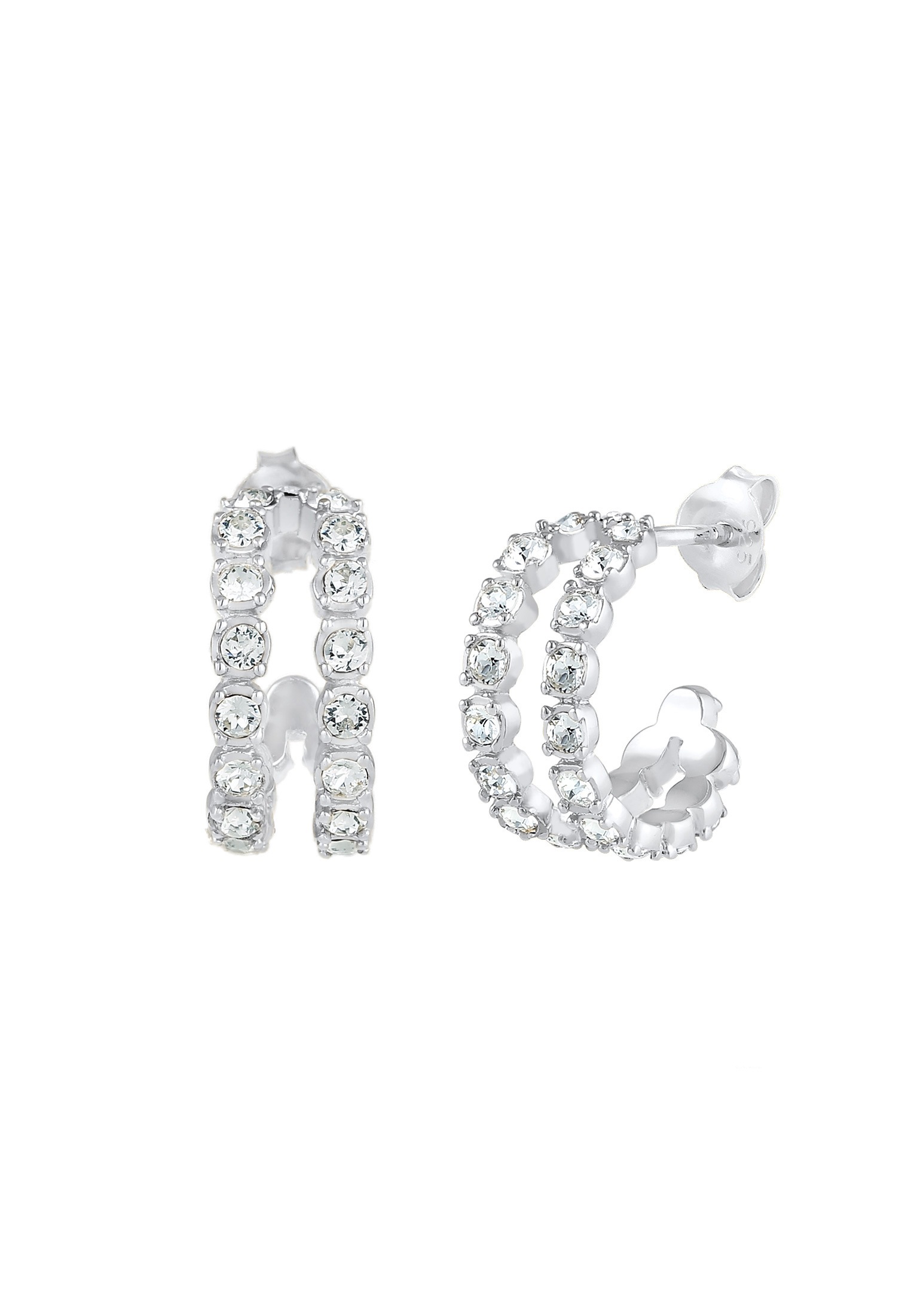 Elli Paar Ohrstecker »Creolen Stecker 925 Silber, mit Kristallen von Swarovski®«