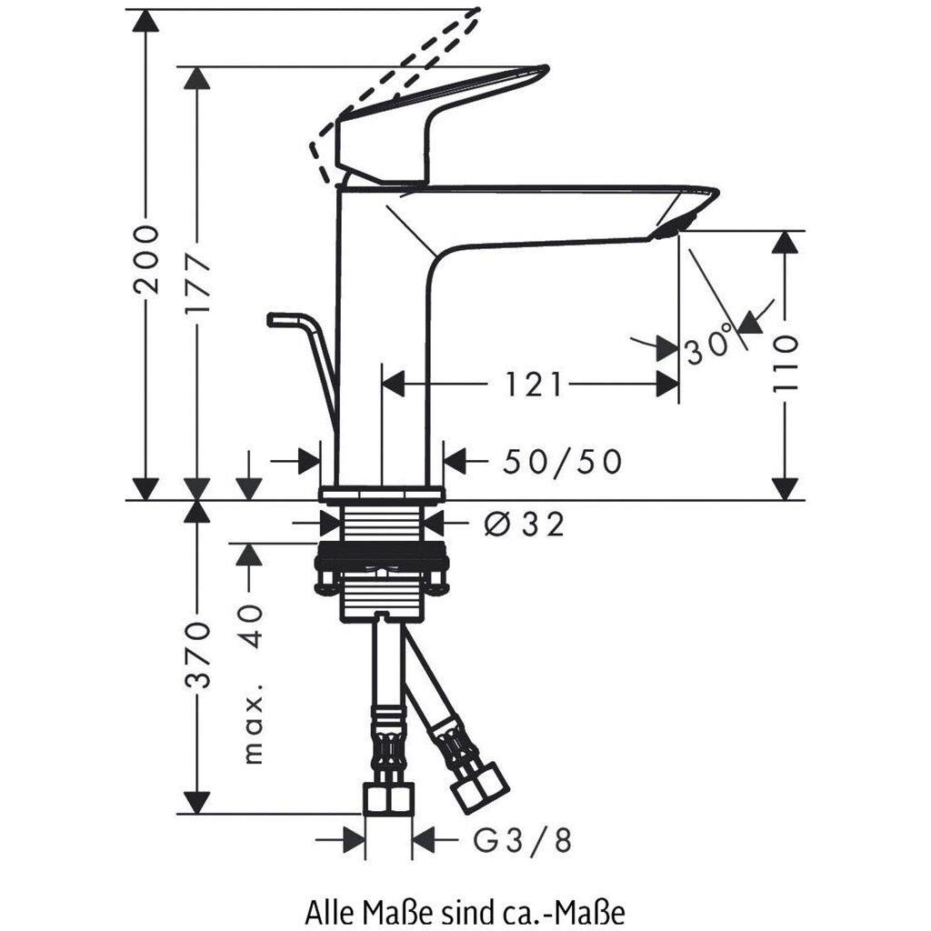 hansgrohe Waschtischarmatur »Logis«, 11cm, Fine mit Zugstangen-Ablaufgarnitur, chrom