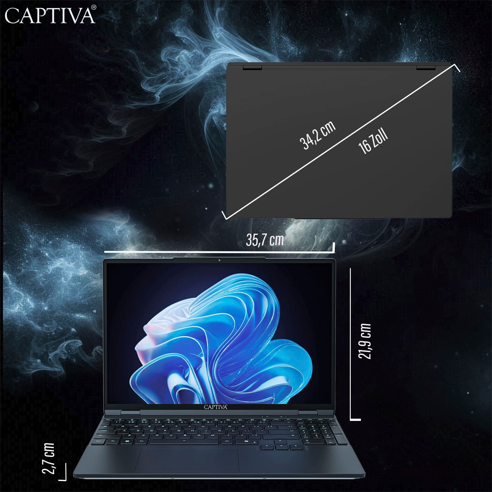 CAPTIVA Gaming-Notebook »Highend Gaming R10-1028GE« 38,9 cm / 15,3 ″ AMD Ryzen 7 GeForce RTX 5070 1.000 GB SSD