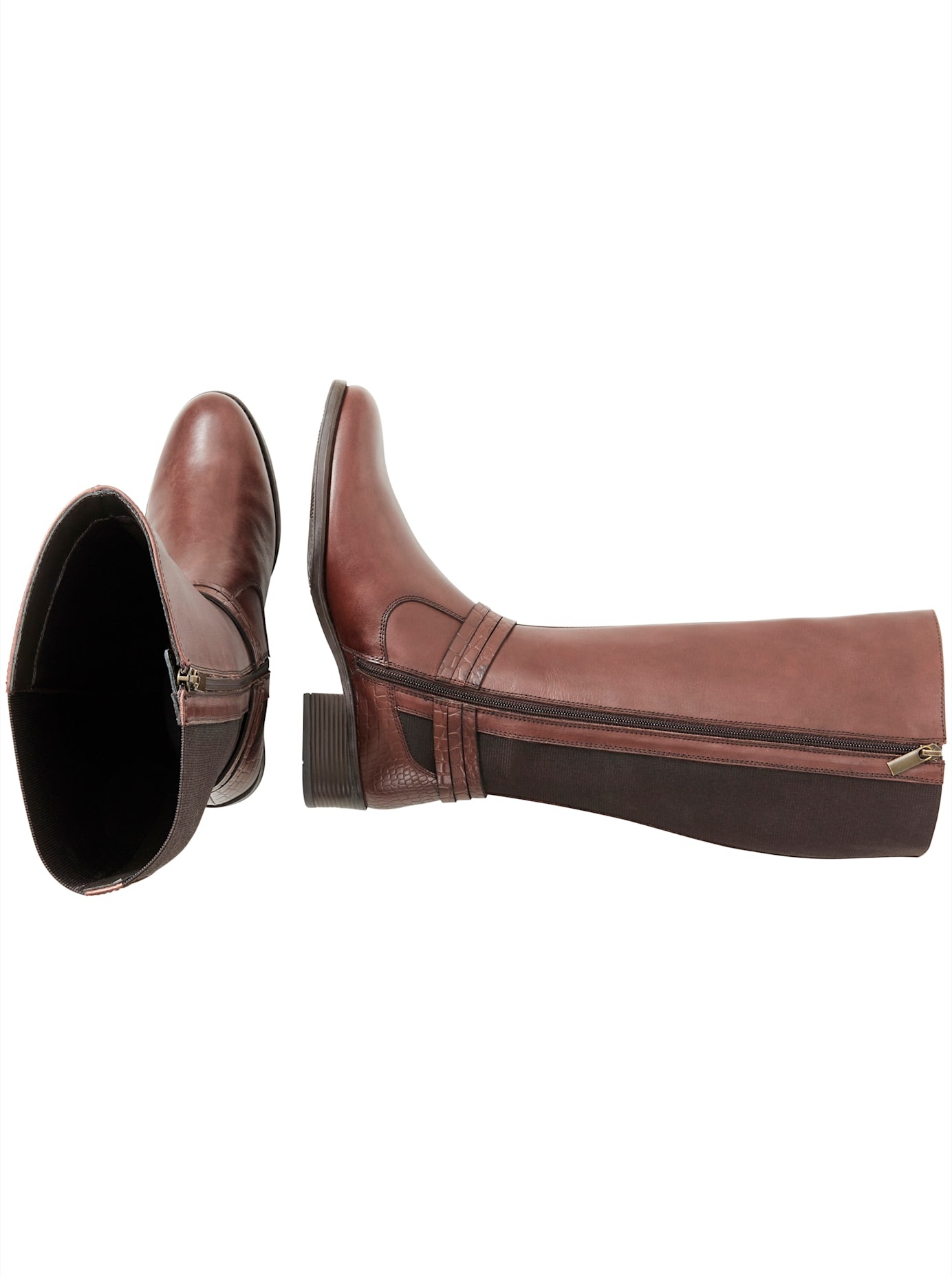 Sheego Wide Calf Boots Dark Brown Size 37 3