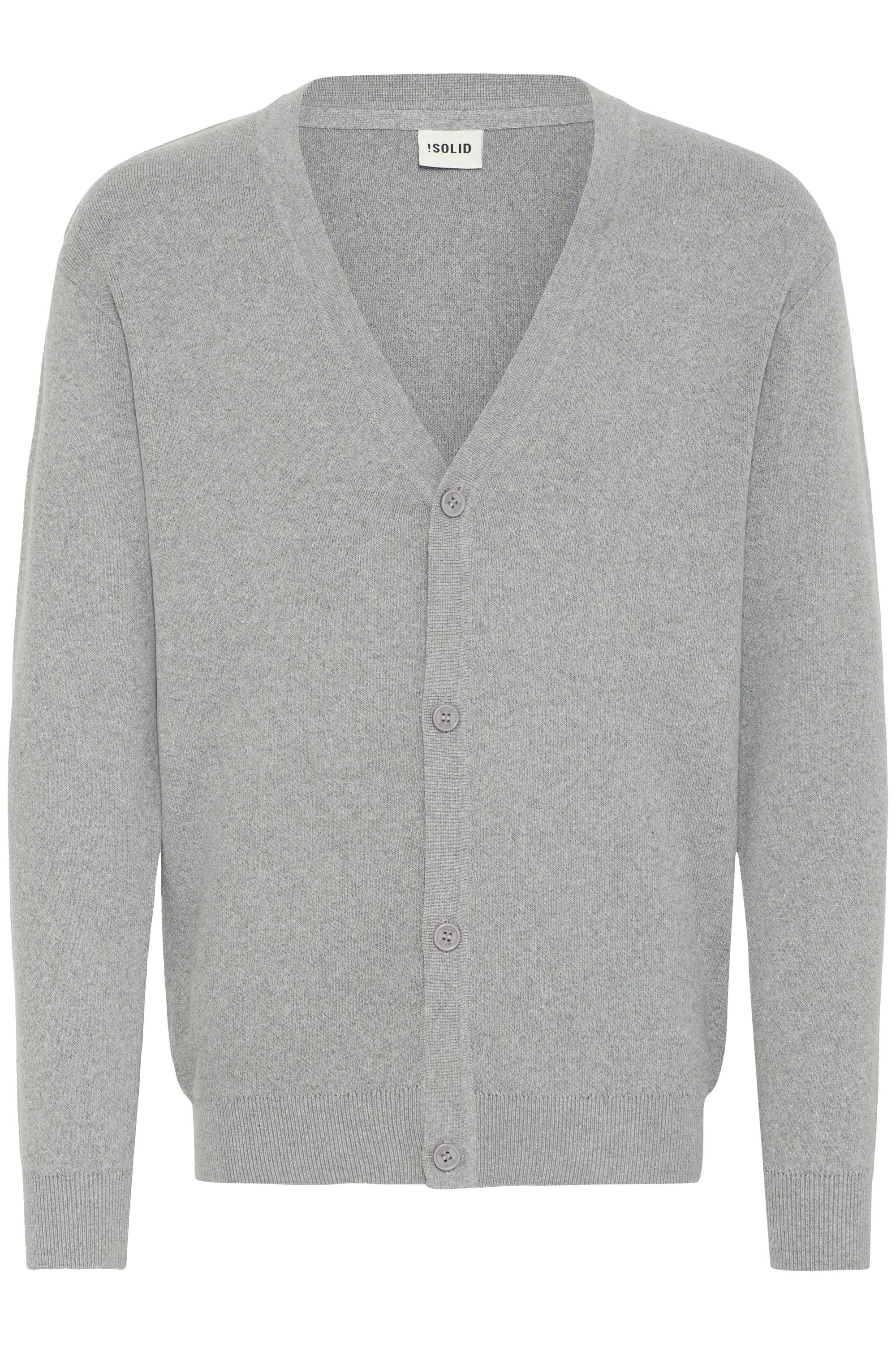 SOLID Herren Strickjacke "Strickjacke SDFINTO"griffin melange, Gr. S, Obermaterial: 70% Baumwolle CO recyc.. 30% Polyester Pol. recyc.., Strickjacken