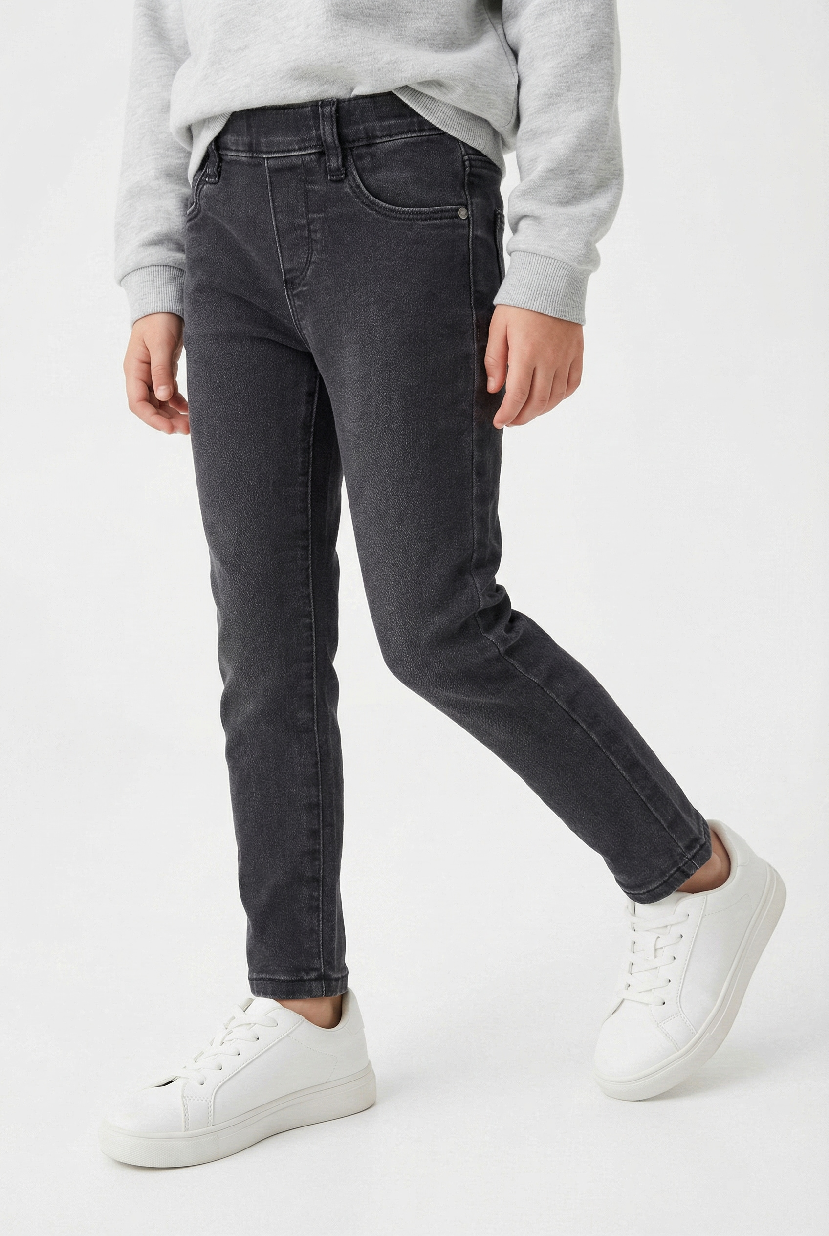 S.OLIVER JUNIOR Mädchen Regular-fit-Jeans, schwarz, Gr. 98, Denim/Jeans, Obermaterial: 80% Baumwolle, 18% Polyester, 2% Elasthan, Jeans, mit Taschen