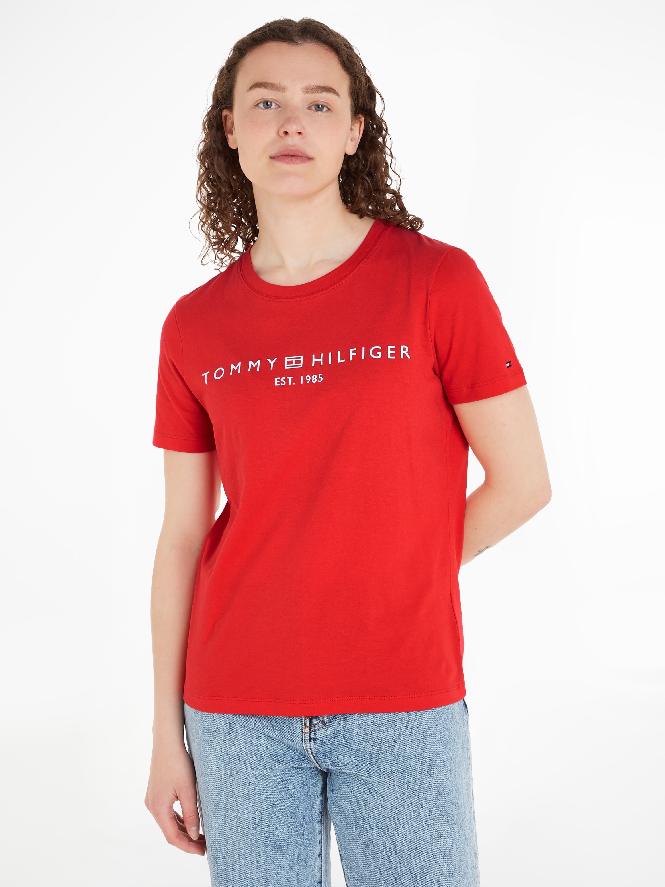 Tommy Hilfiger Kurzarmshirt "REG CORP LOGO C-NK SS" Baumwolle günstig online kaufen