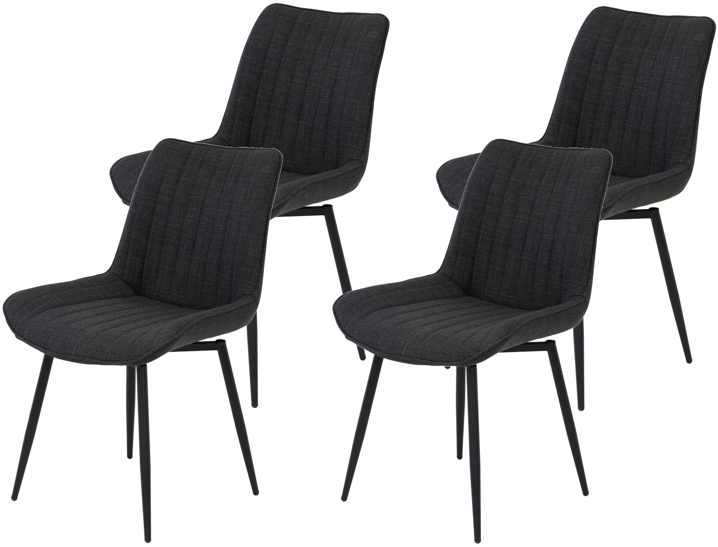 HELA Drehstuhl "Vierfußstuhl BERGEN", (Set), 4 St., Webstoff, Esszimmerstuh günstig online kaufen
