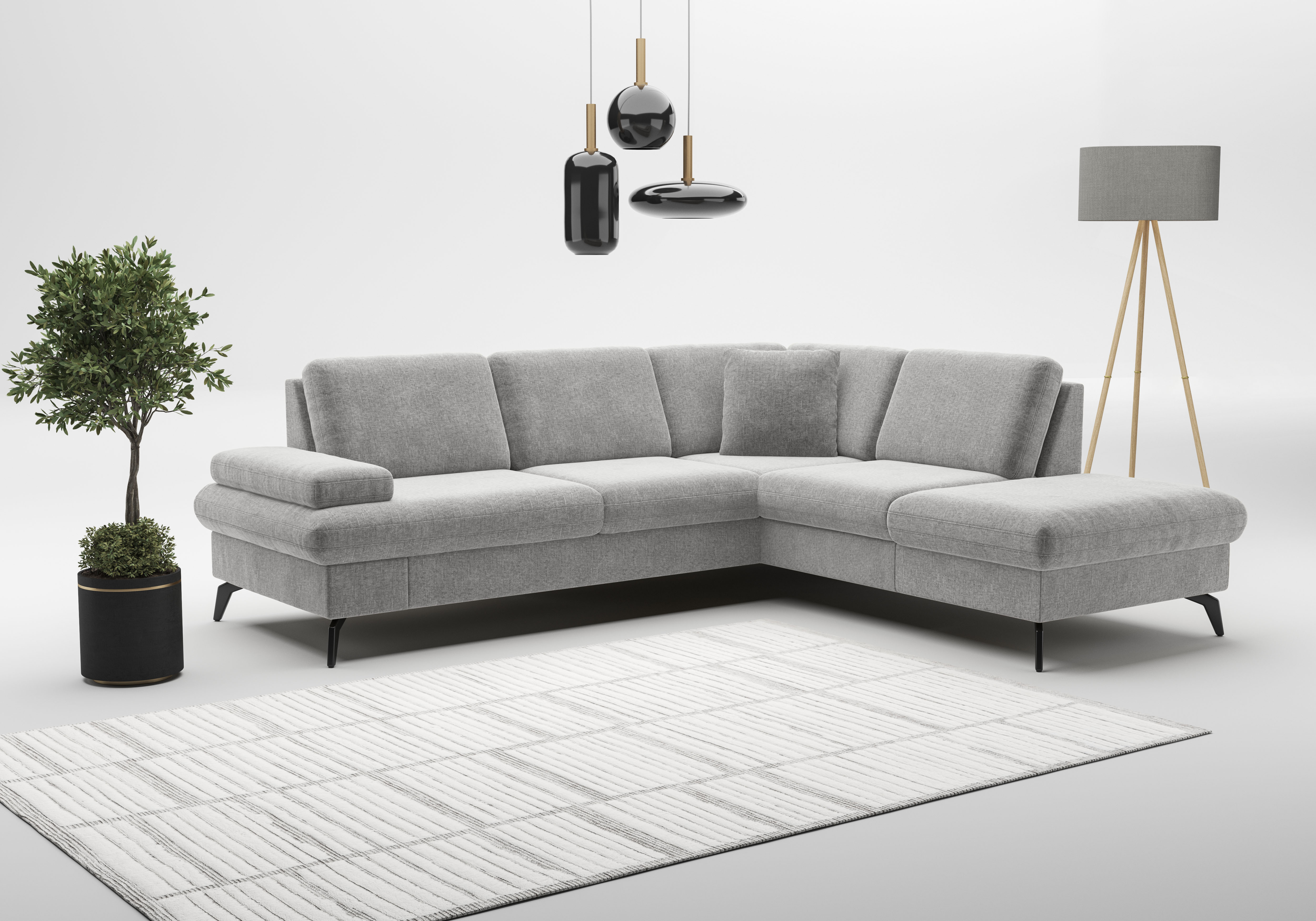 sit&more Ecksofa "Morris Jubi L-Form, B: 238 cm" mit Armteilfunktion & 1 Zierkissen, optional Schlaffunktion