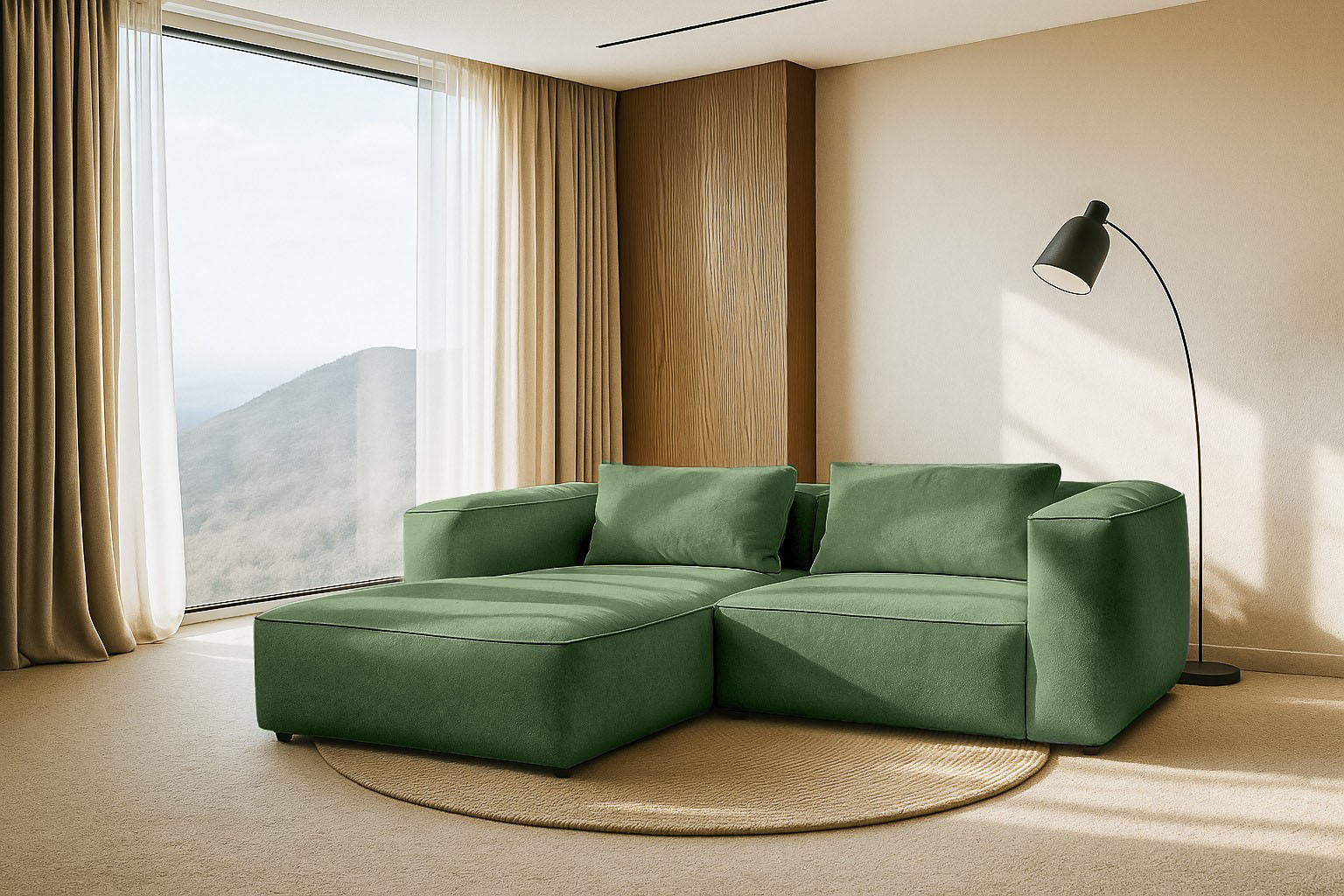 Home affaire Ecksofa "Tvinnet" Breite 228 cm, extra tiefe Sitzfläche, kubisches Sitzvergnügen