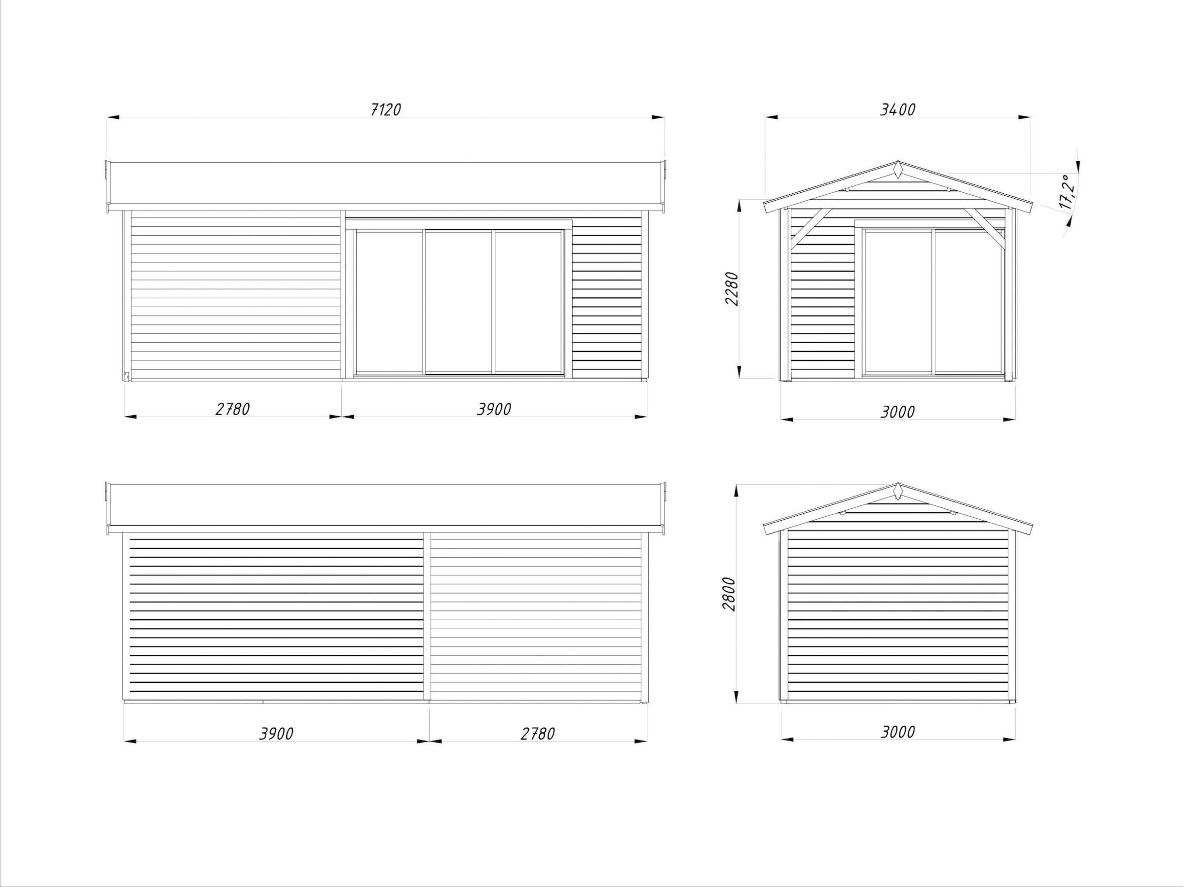 Palmako Gartenhaus »Amanda Slide Plus« verschiedene Farben