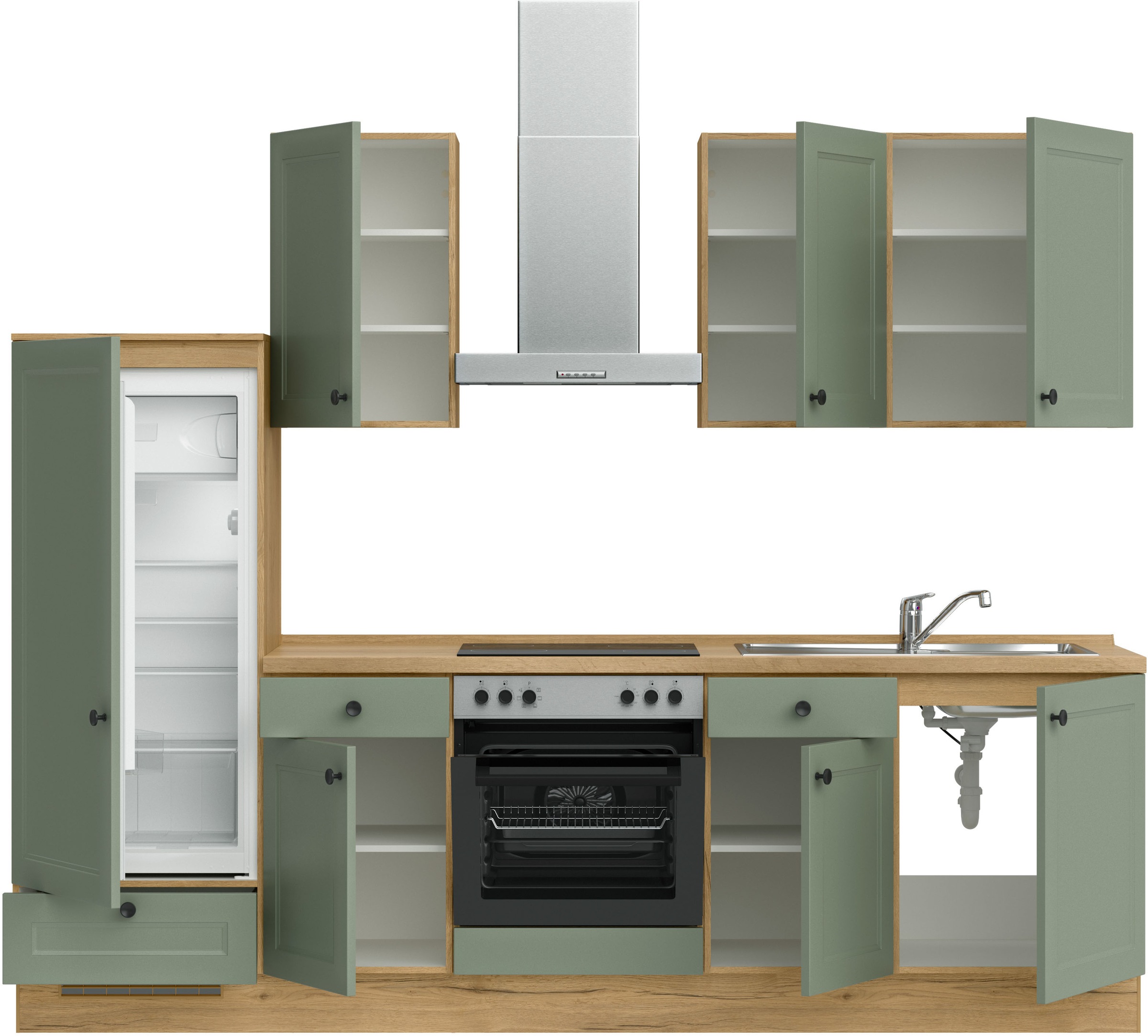 nobilia® Küchenzeile »"Cascada I"«, vormontiert, Ausrichtung wählbar, Breite 270 cm, wahlw. mit E-Geräten
