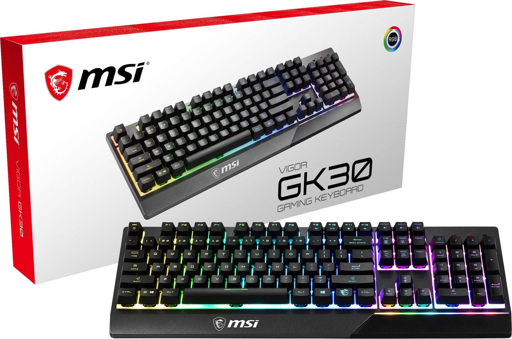 MSI Gaming-Tastatur »Vigor GK30«, (Ziffernblock) | BAUR