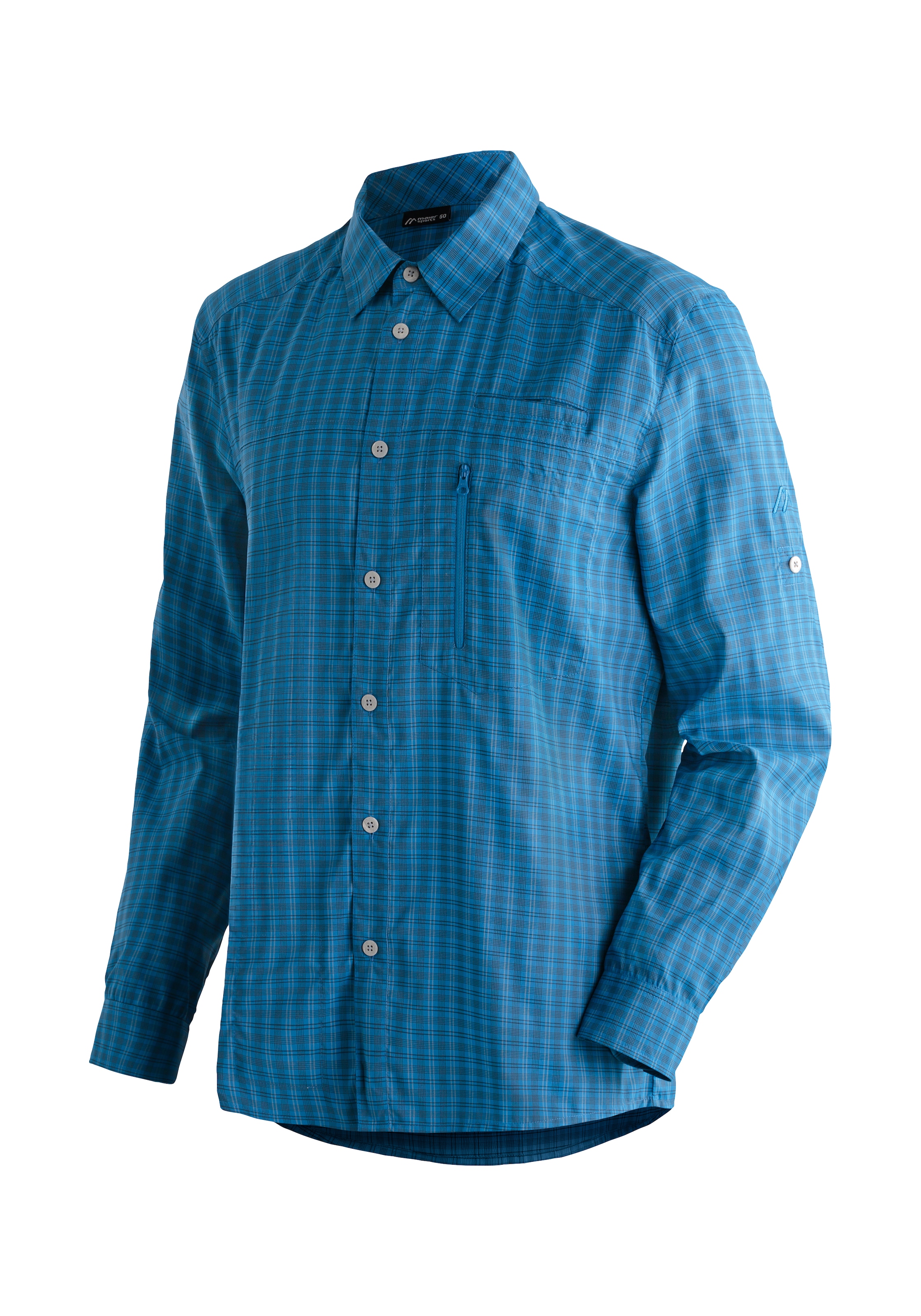 Maier Sports Funktionshemd "Mats L/S" Herren Hemd langarm, karriertes Freizeithemd, Langarmhemd, Regular Fit