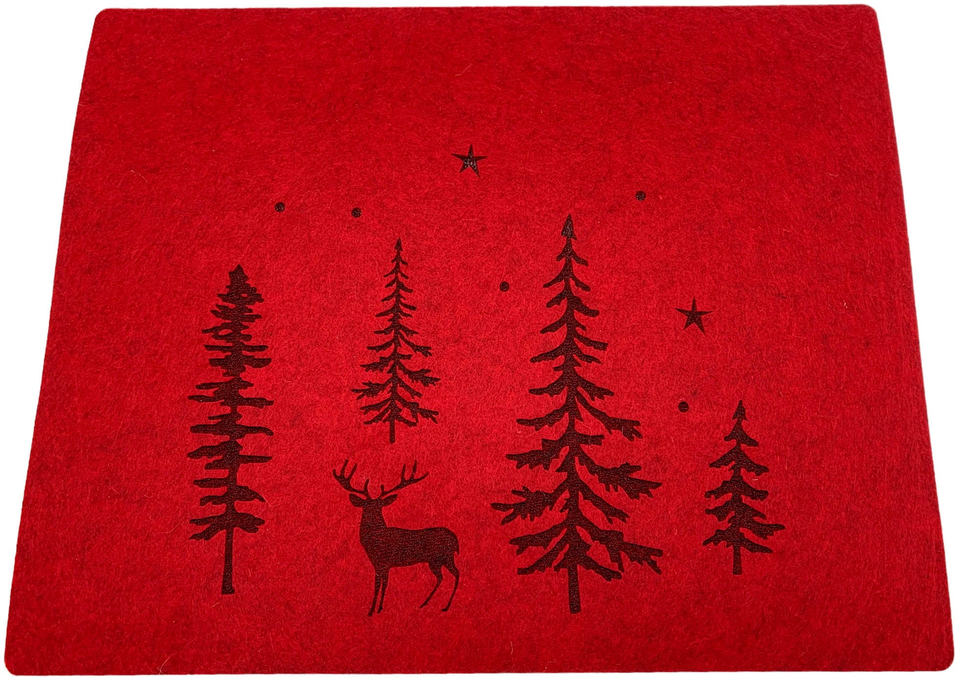 my home Platzset »weihnachtliche Platzmatte Lius«, (Set, 4 St.), mit Waldszenen-Prägung, Winterdeko aus Filz