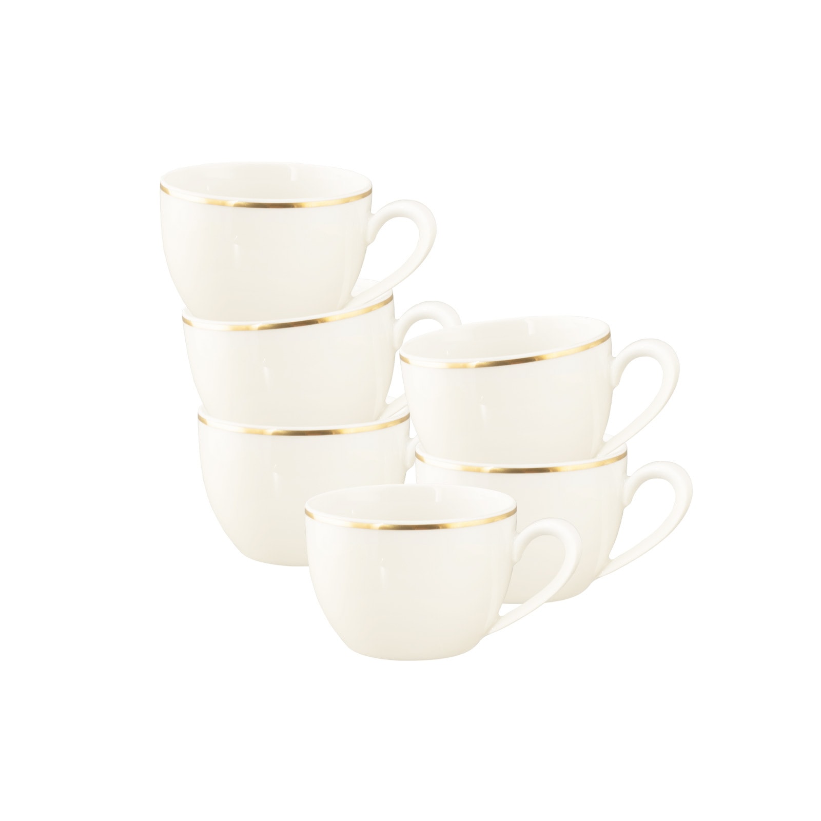 SELTMANN WEIDEN Espressotasse "Espressotassen Savona Goldlinie 110 ml 6er Set creme", 4,8cm, 110ml, 6, beige, Trinkgefäße, Spülmaschinenfest,