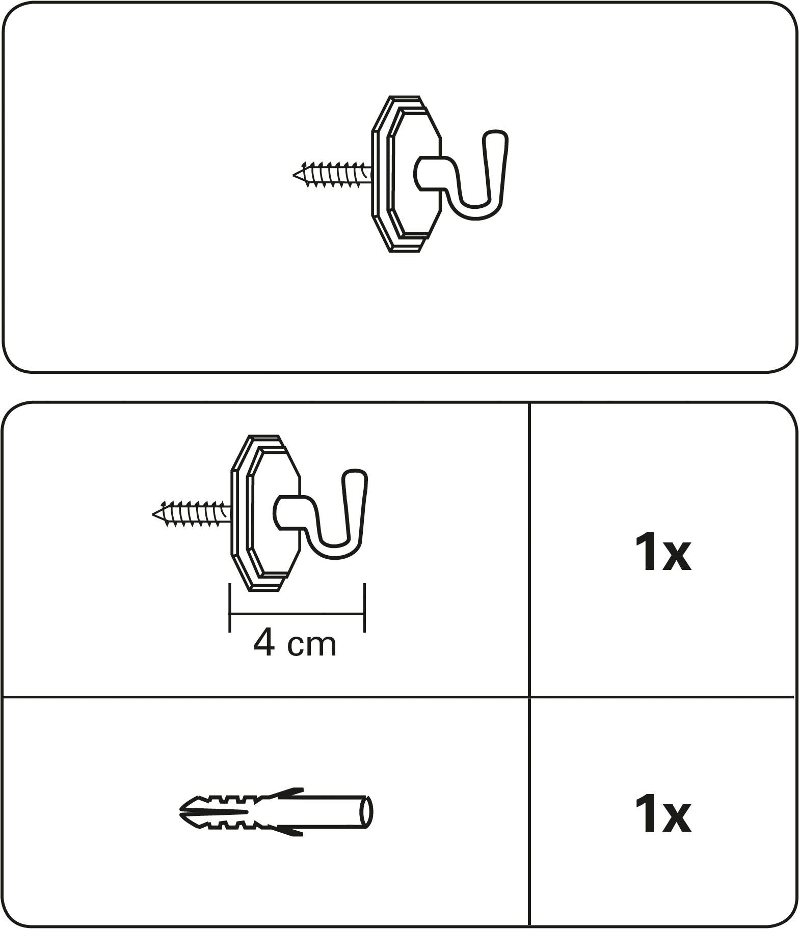 GARDINIA Raffhaken »Zierhaken (Raffhaken) Klassik«, (1 St.), zum Raffen und Drapieren