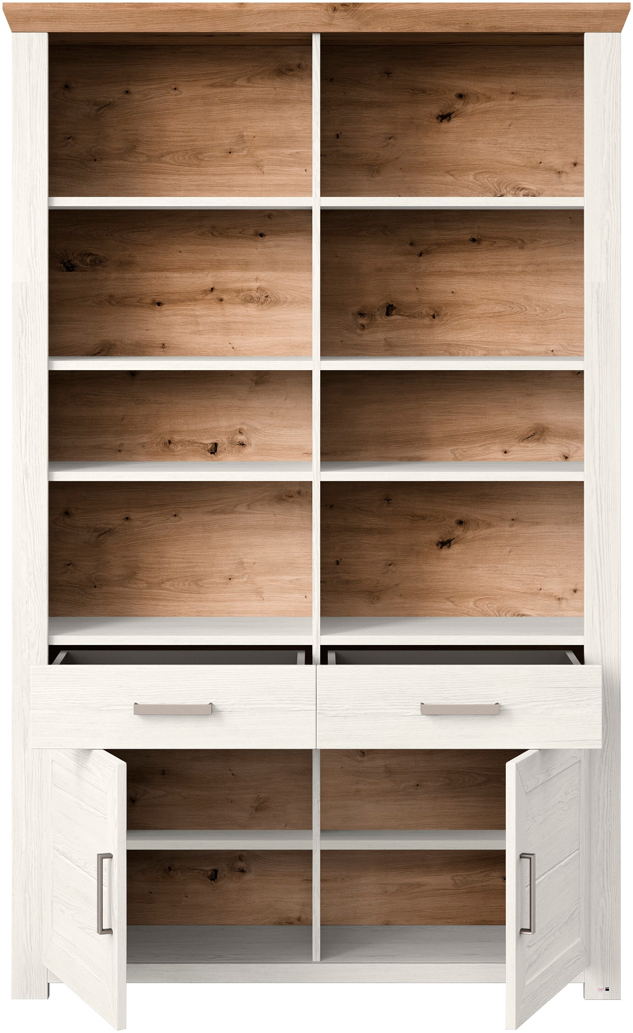 set one by Musterring Aktenregal »York«, offenes Design, wahlweise mit Beleuchtung, 3 Farben, Breite 129 cm